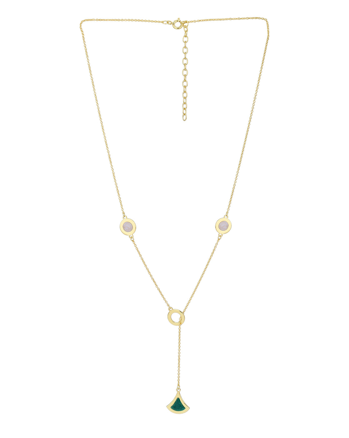 18kt Gold Plated Enamel Dream Pendant Lariat Necklace