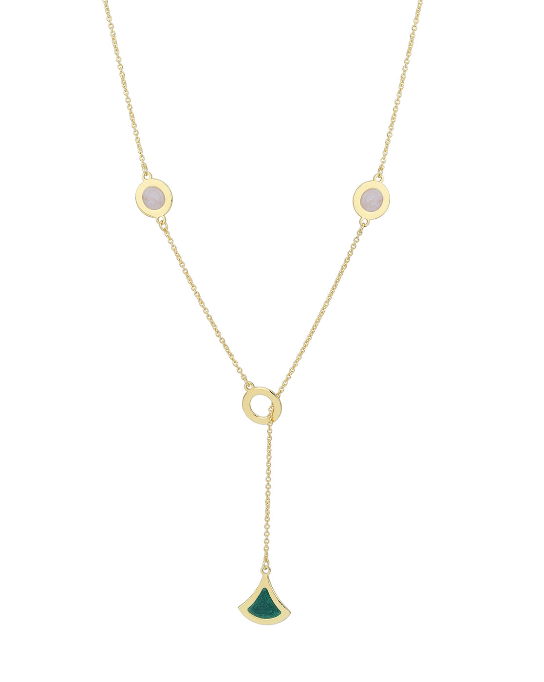 18kt Gold Plated Enamel Dream Pendant Lariat Necklace