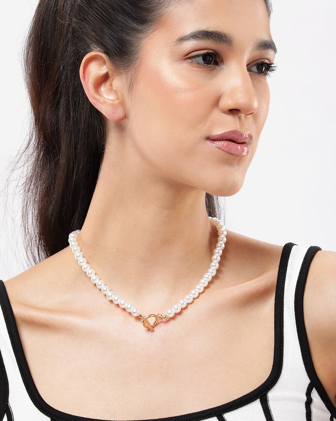 Set of 4 Rose Gold Plated Pearl Multi Pack Necklace