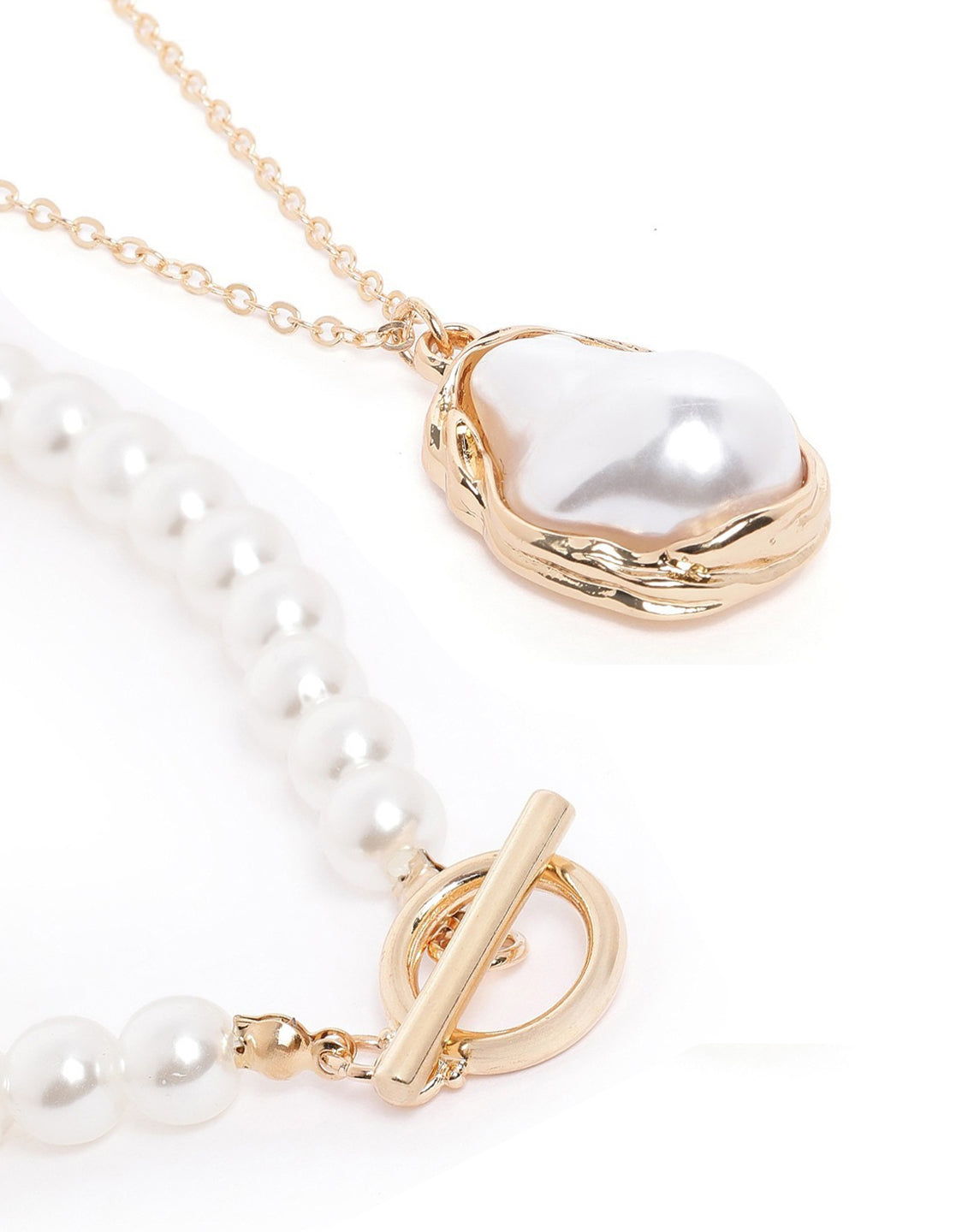 Set of 4 Rose Gold Plated Pearl Multi Pack Necklace