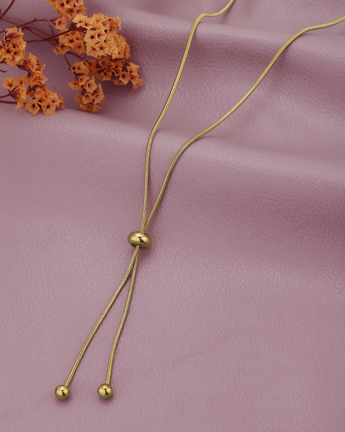 Gold Plated Oxidised Snake Chain Adjustable Necklace