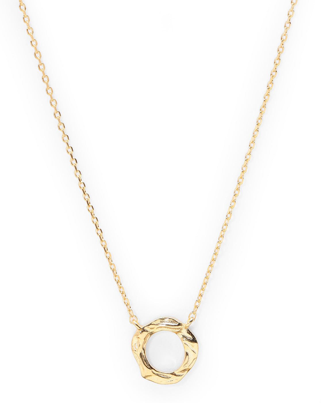 18kt Gold Plated Circular Pendant and Chain Necklace