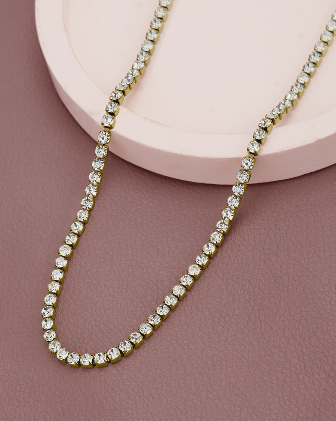 Gold Plated CZ Tennis Necklace