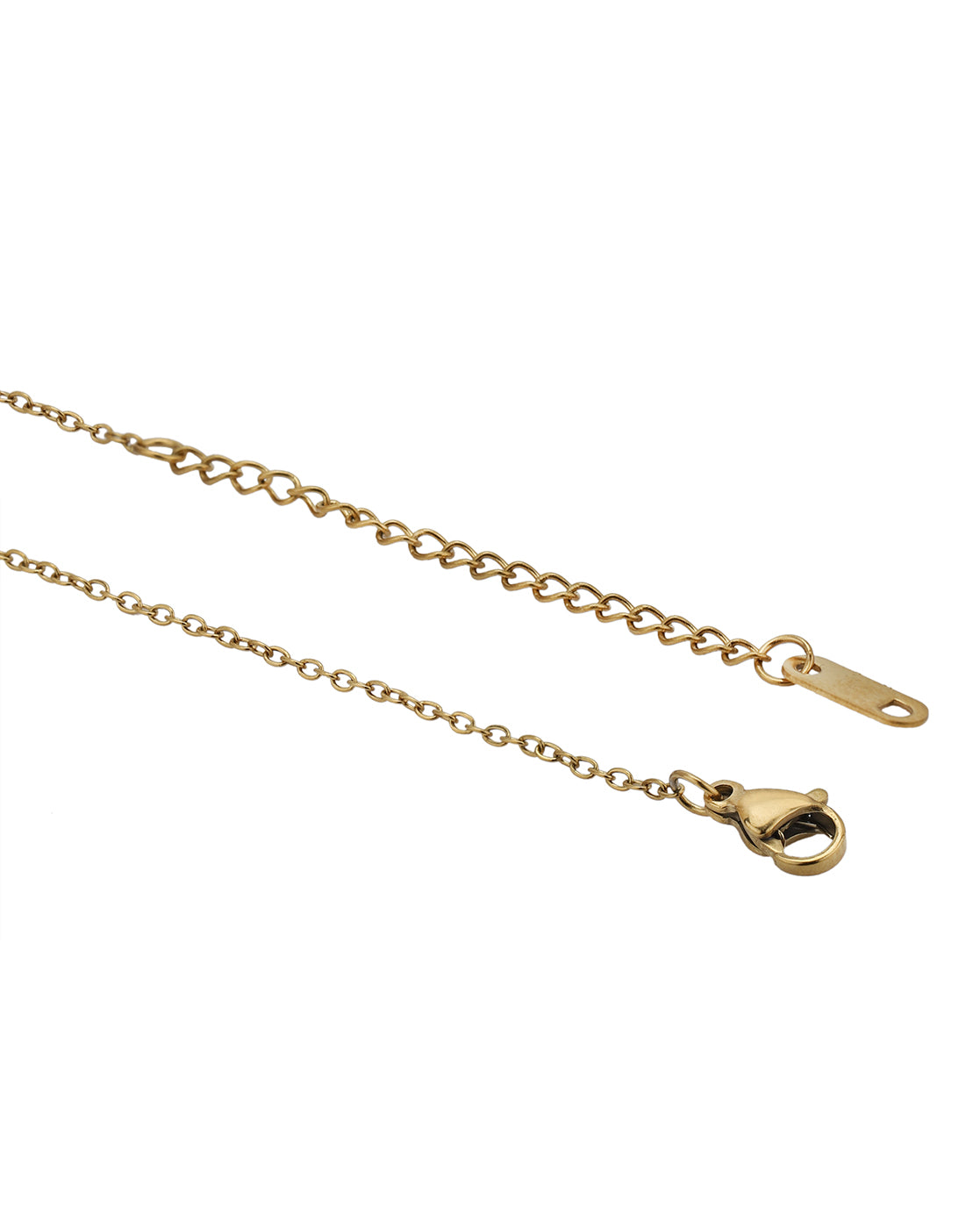 Gold Plated CZ White Pearl Contemporary Pendant and Chain