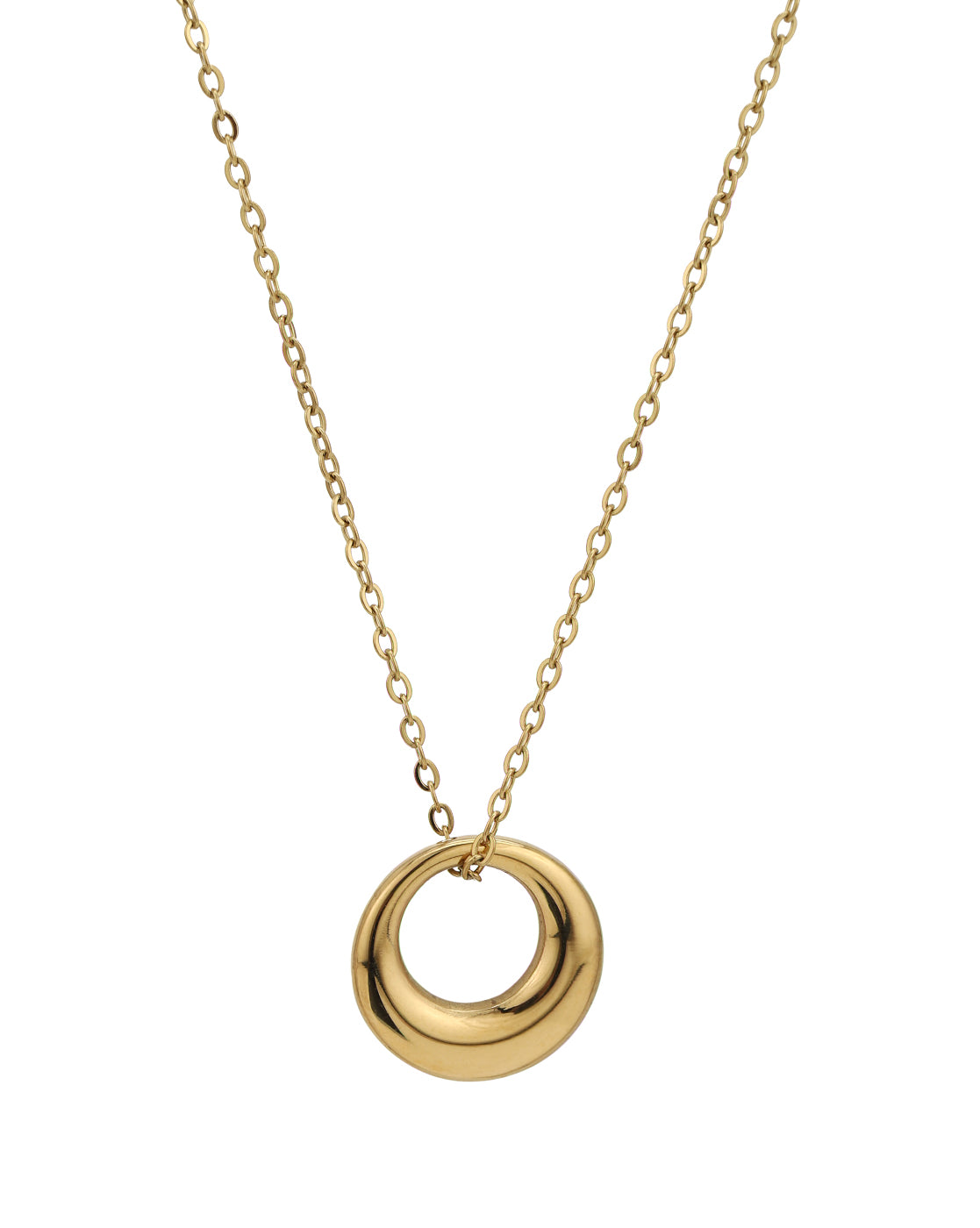 Gold Plated Circular Pendant and Chain