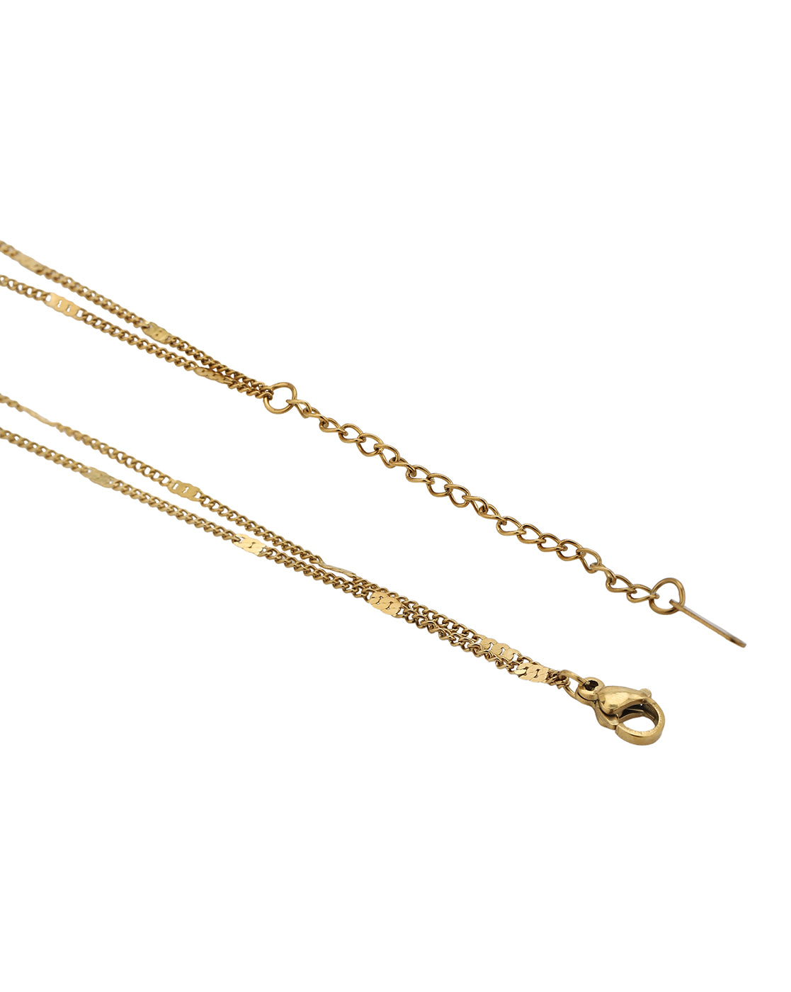 Gold Plated CZ and Bar Layered Necklace