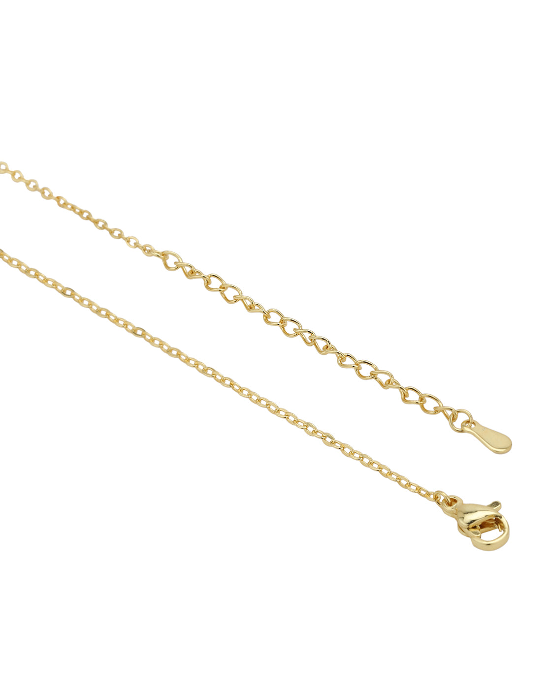 Gold Plated CZ studded Curved Bar Pendant Necklace