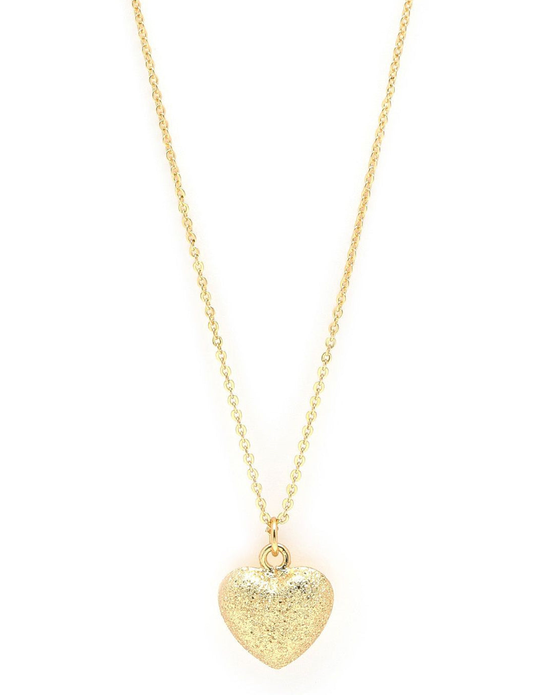 18kt Gold Plated Puffy Heart Pendant and Chain