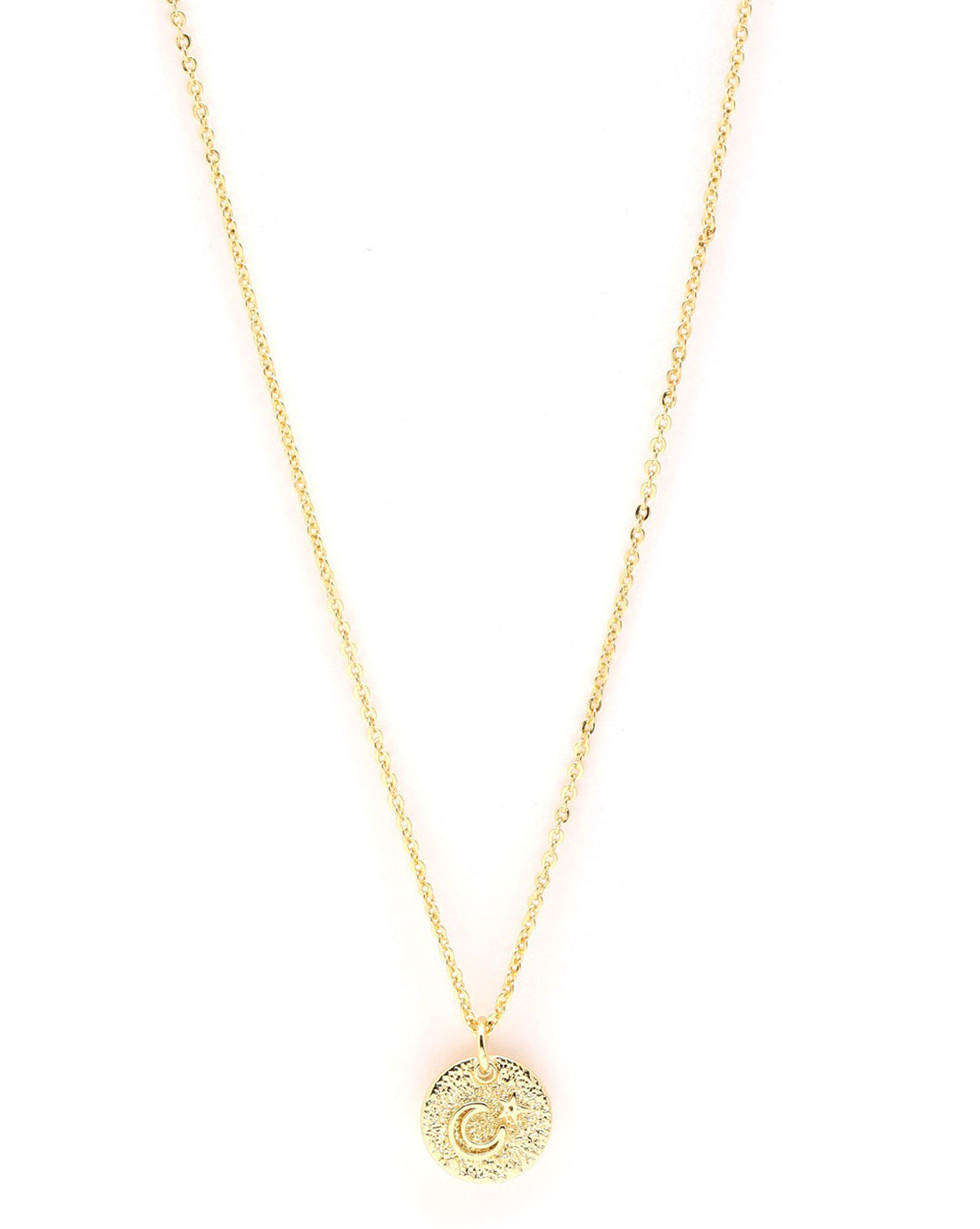 18kt Gold Plated Moon and Star Pendant and Chain