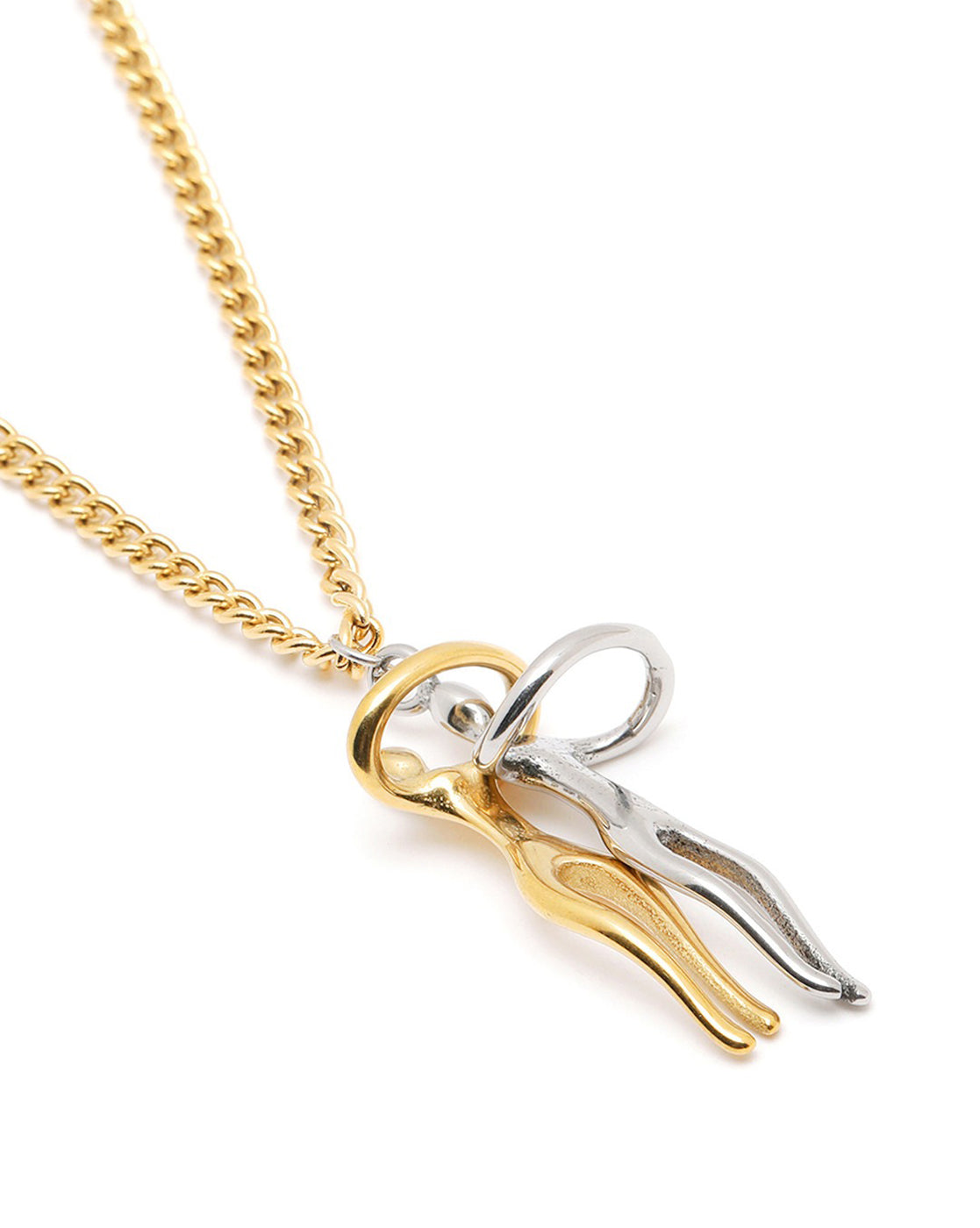 18kt Gold Plated Couple Hug Pendant and Chain