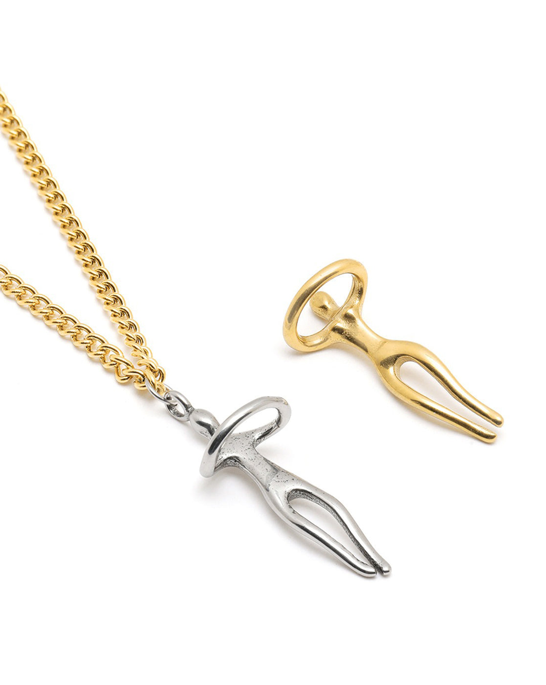 18kt Gold Plated Couple Hug Pendant and Chain