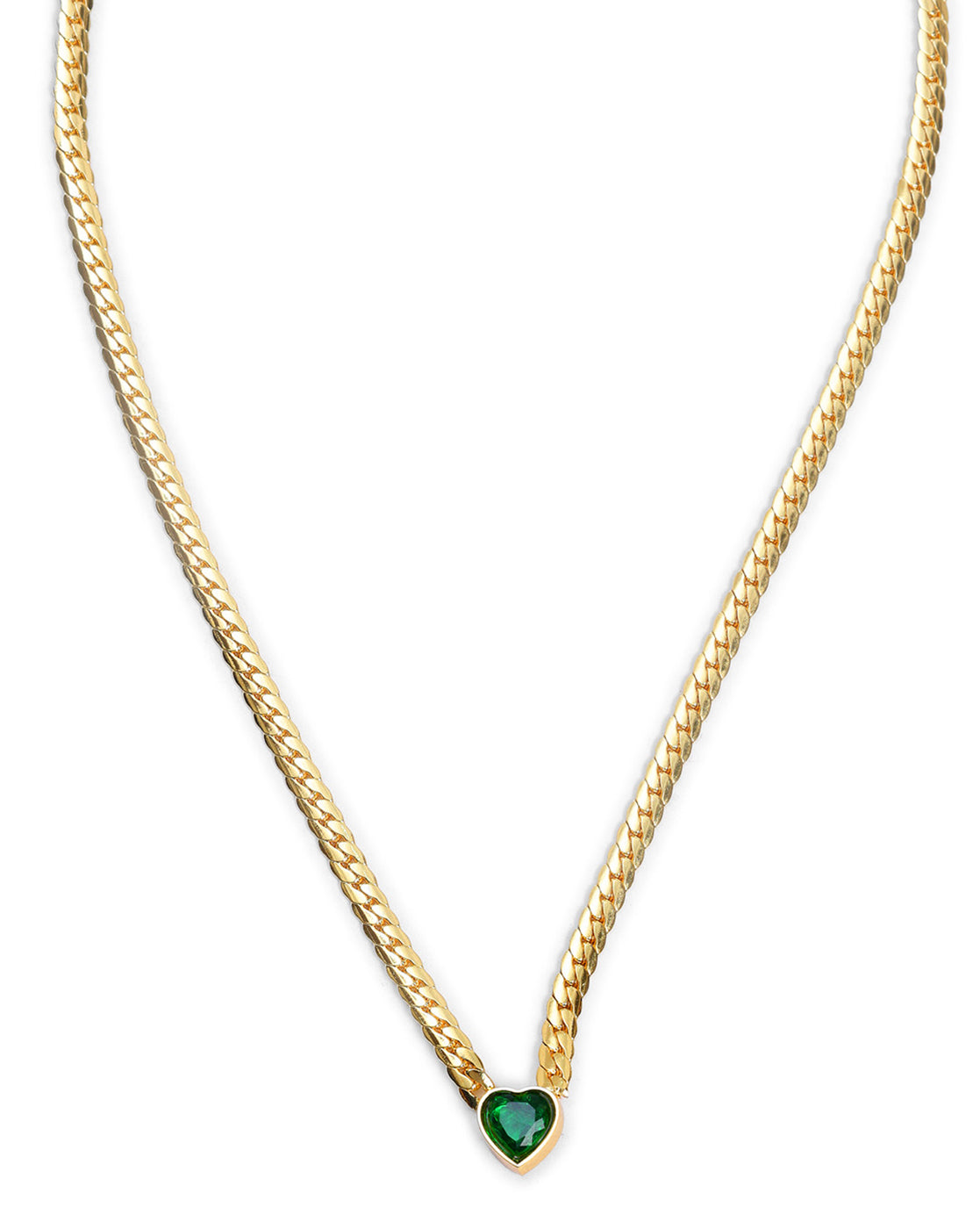 18kt Gold Plated Heart Solitaire Pendant Necklace