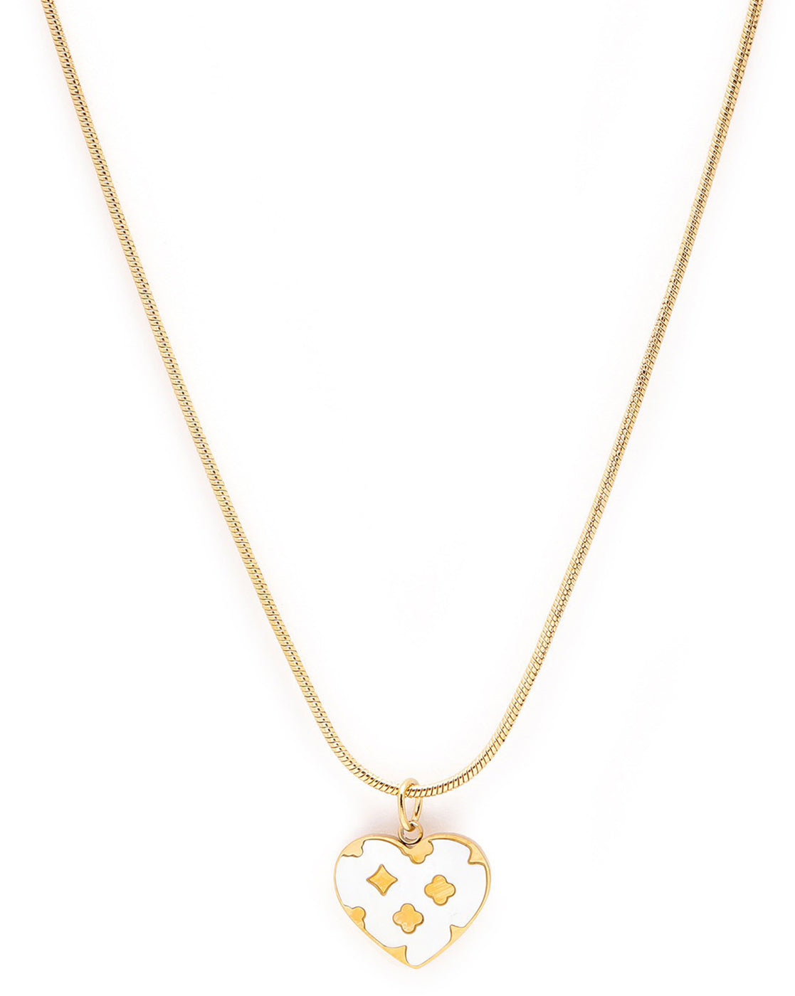 18kt Gold Plated Shell and Heart Pendant and Chain