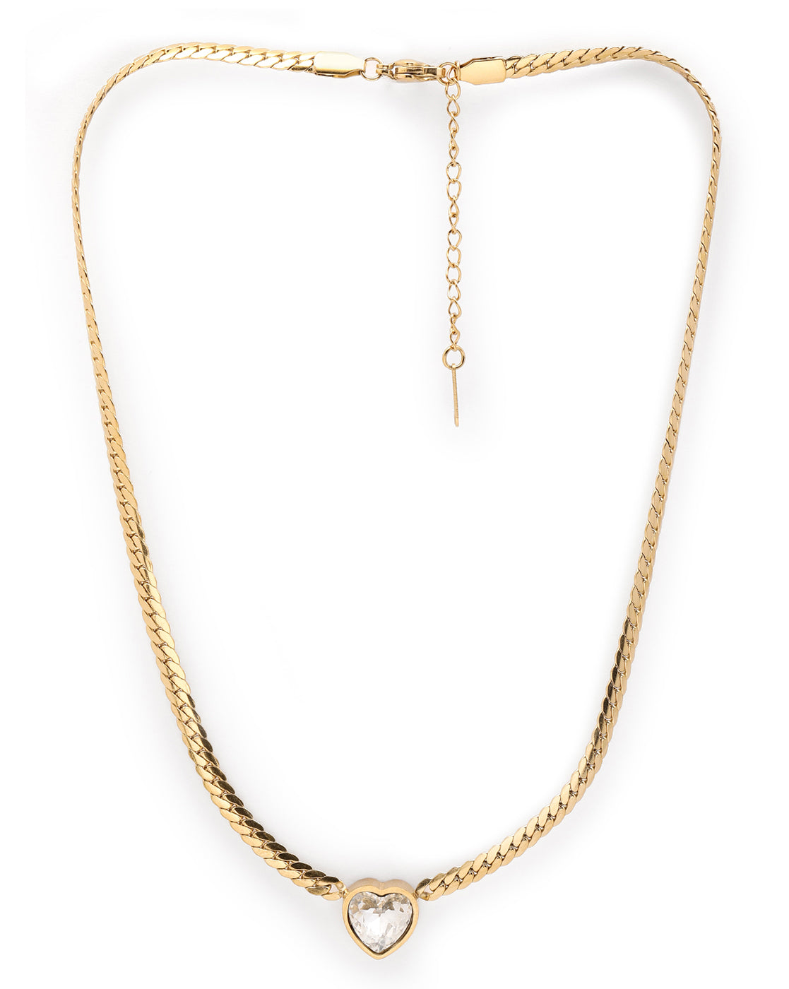 Gold Plated Heart Solitaire Necklace