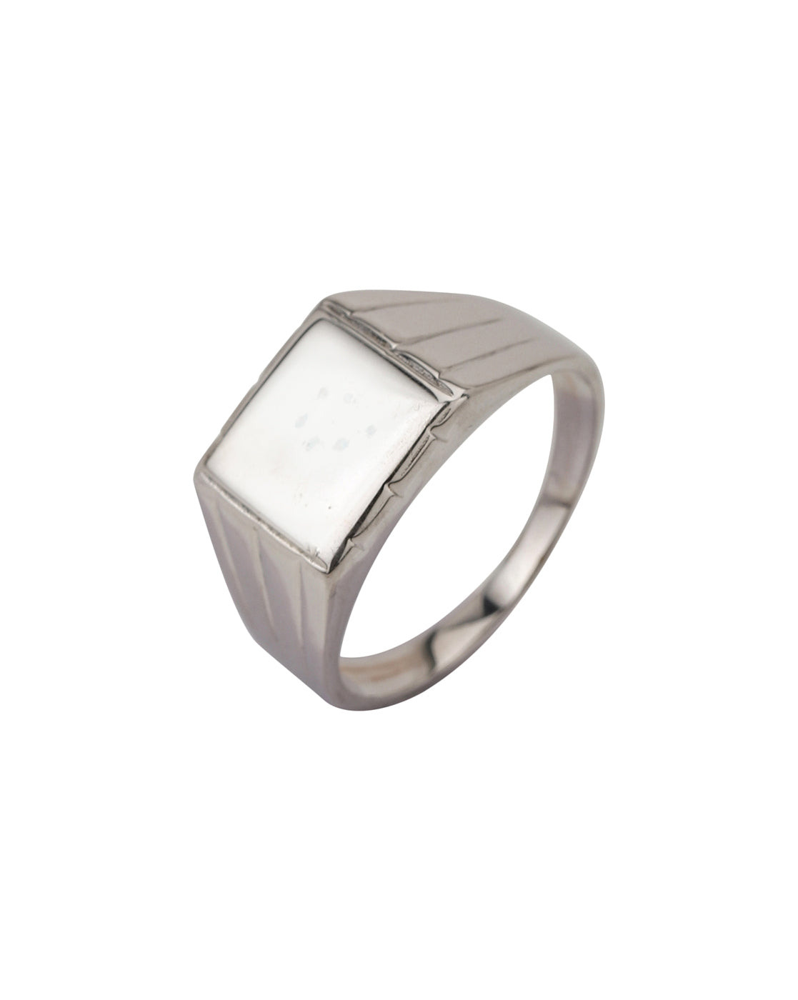 Carlton London Rhodium Plated Silver Toned Finger Ring For Men