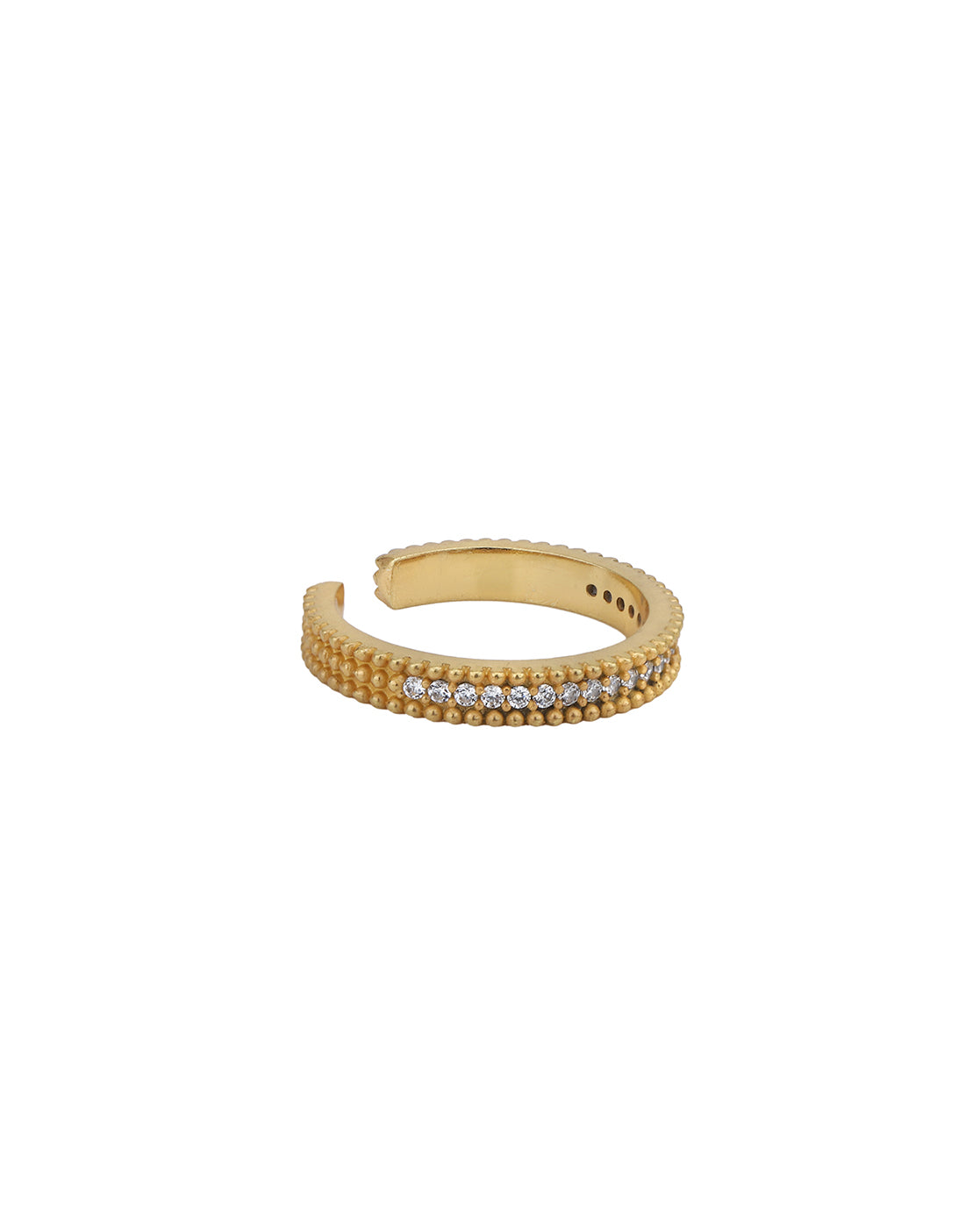 18kt Gold Plated with CZ Adjustable Band Finger Ring