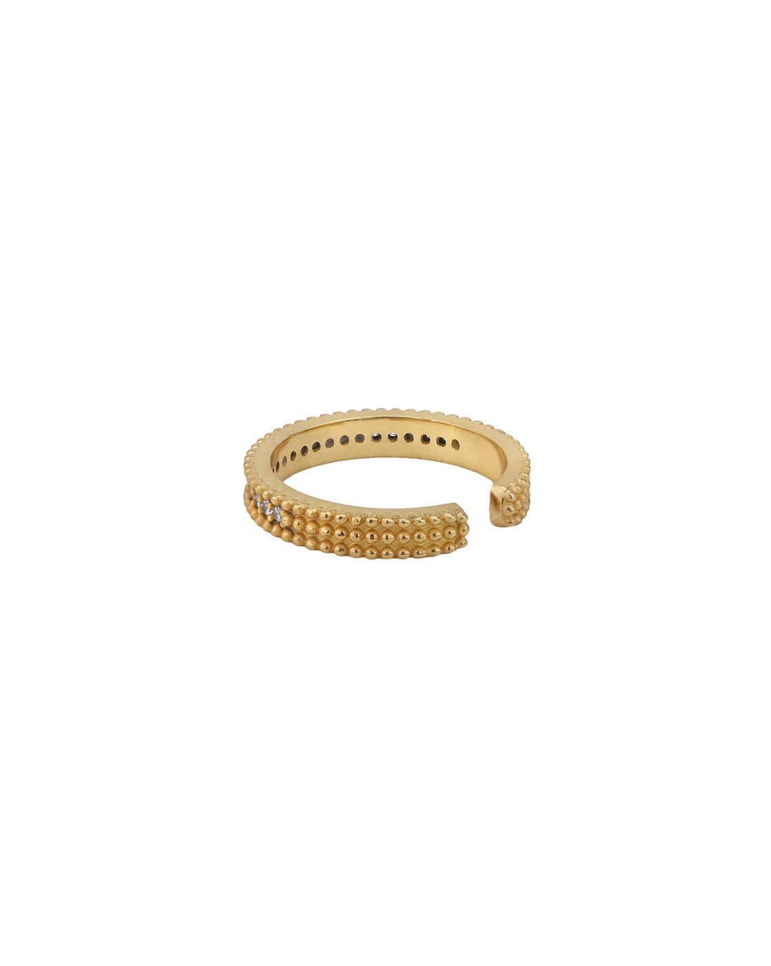 18kt Gold Plated with CZ Adjustable Band Finger Ring