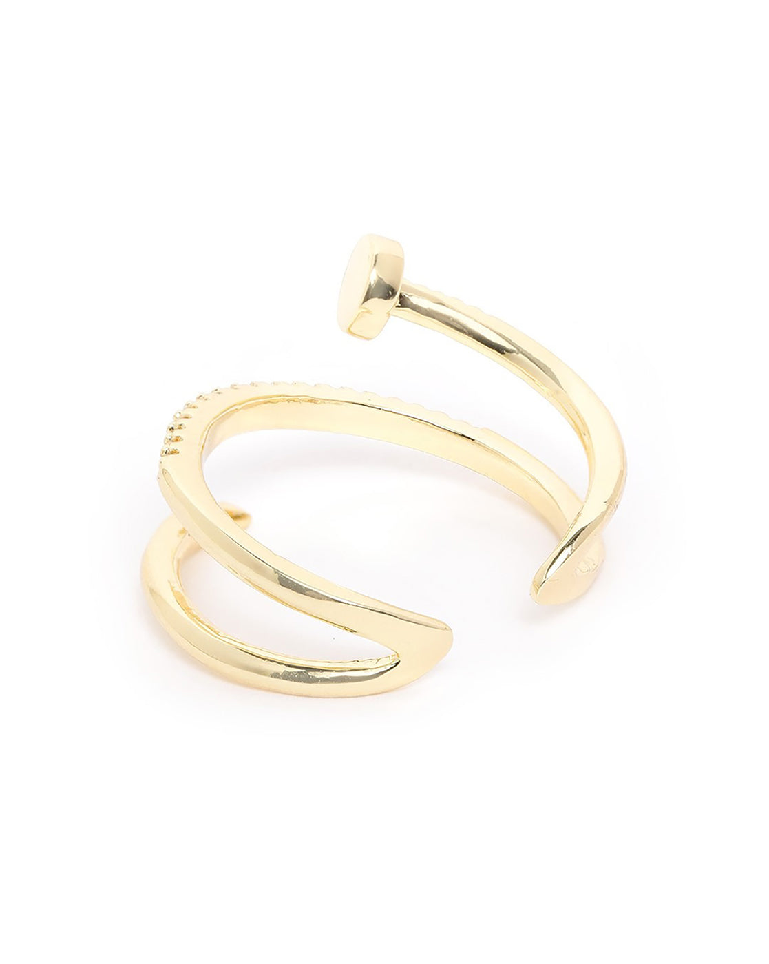 Gold Plated CZ Criss Cross Open Adjustable Ring