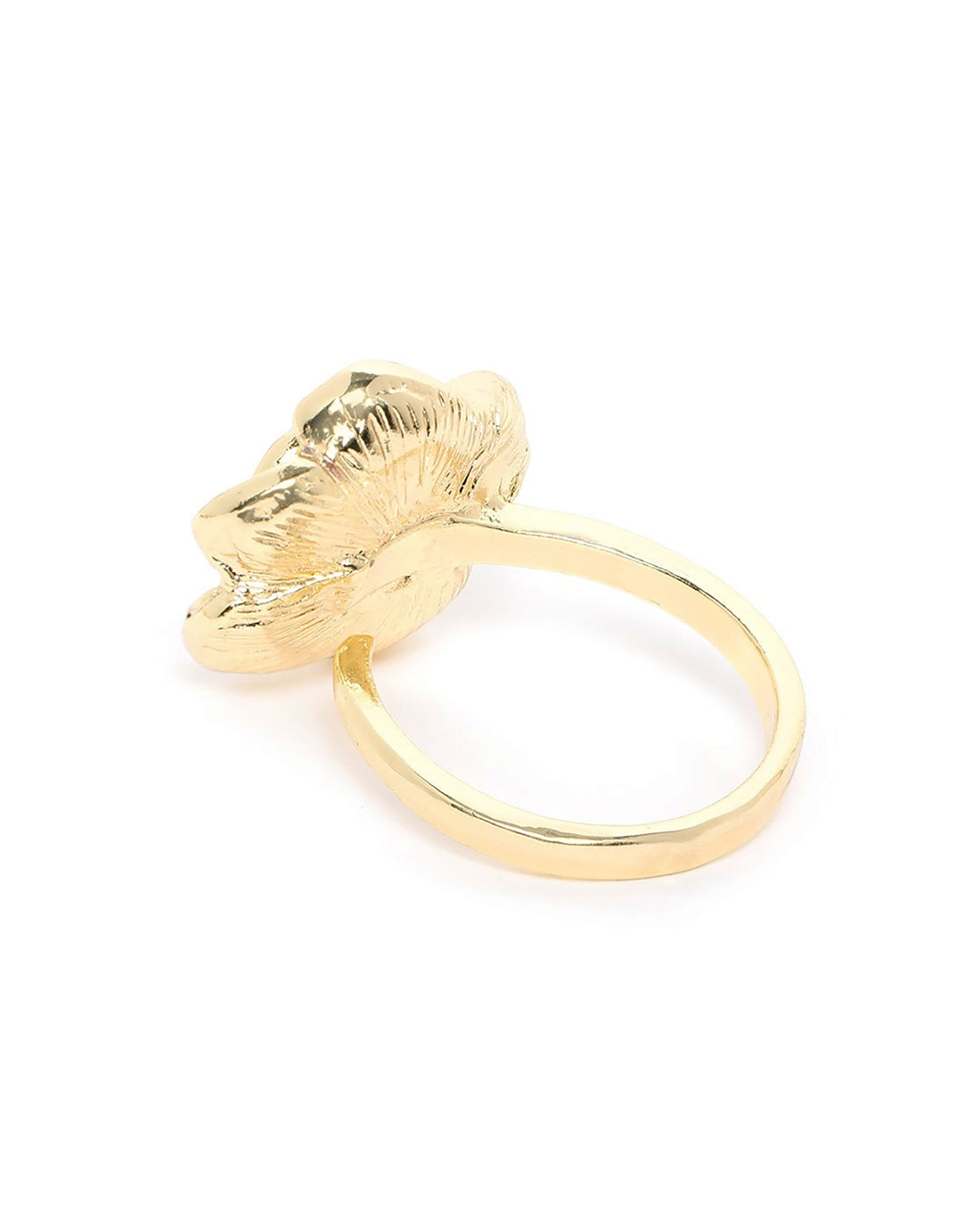 Gold Plated Pearl Floral Vintage Adjustable Ring