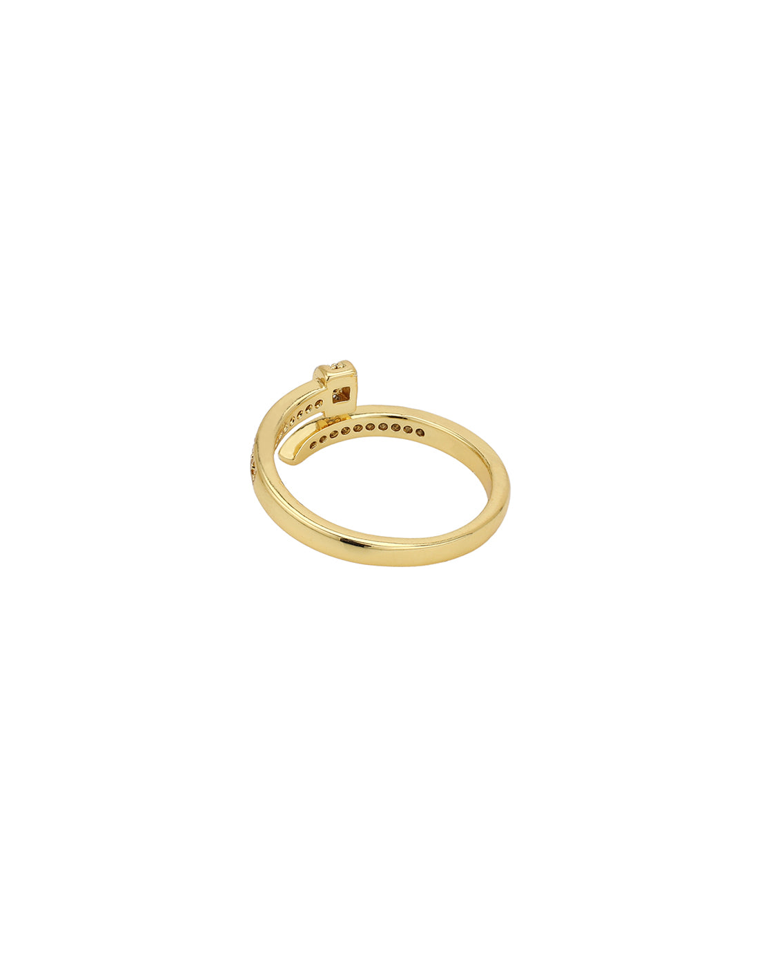 Gold Plated CZ Adjustable Ring