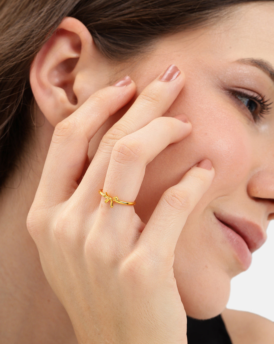 Gold Plated Bow Adjustable Ring