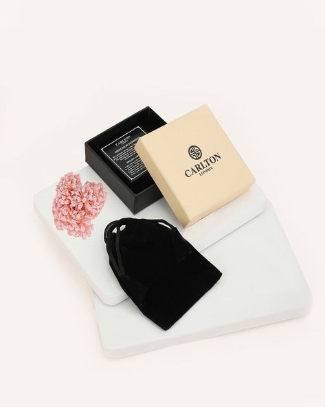 Carlton London White & Silver-Toned Rhodium-Plating Jewellery Set Fjs3330