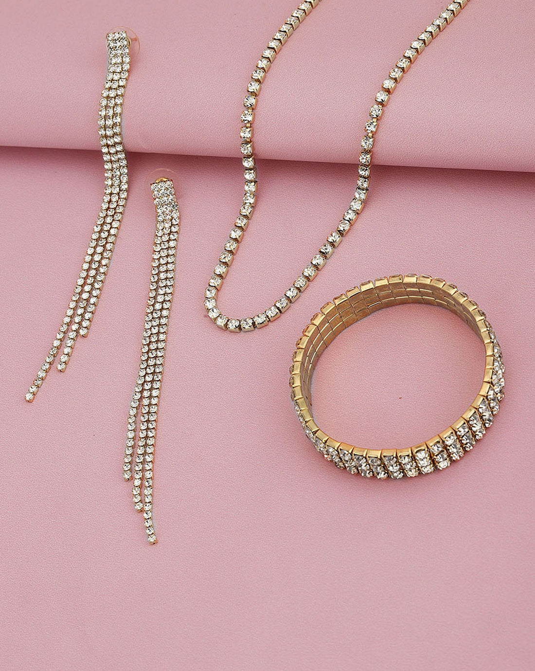 Gold Plated With Cz Jewellery Set For Women