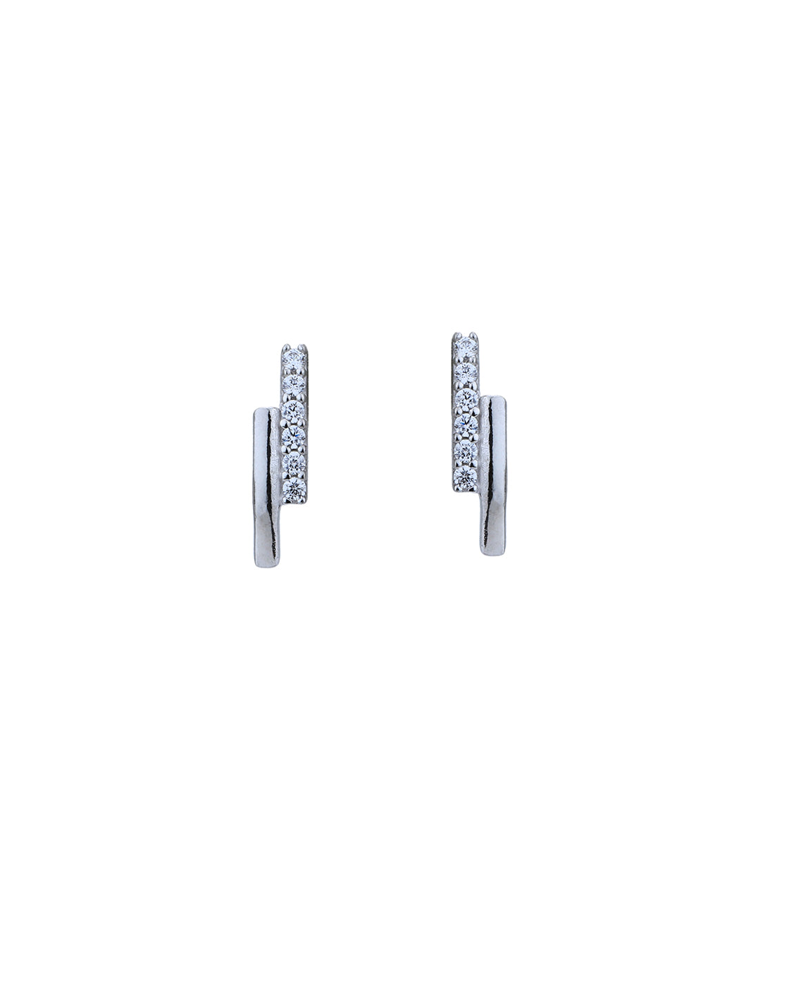 Rhodium Plated with CZ Fancy Necklace with Earring for women