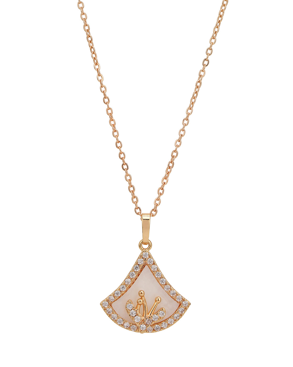 2 Toned Plated with CZ Divas Pendant and Earring Set