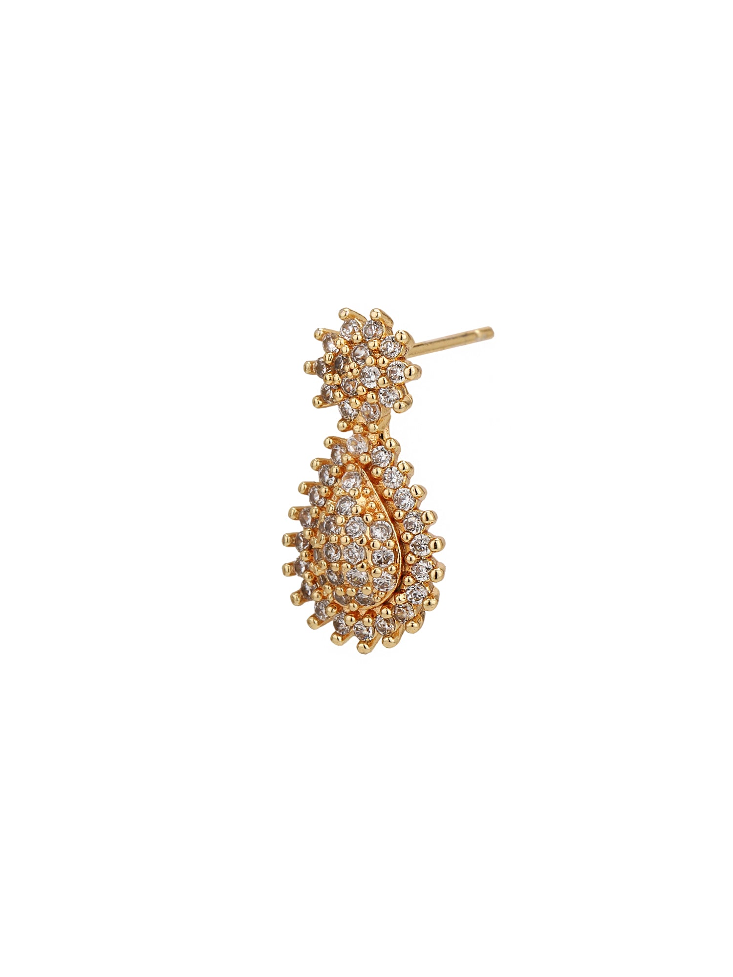 Gold Plated with CZ Ear Drop Pendant and Earring Set