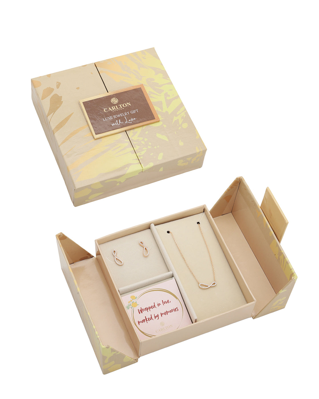 18kt Rose Gold Plated Infinity Necklace and Earring Gift Set