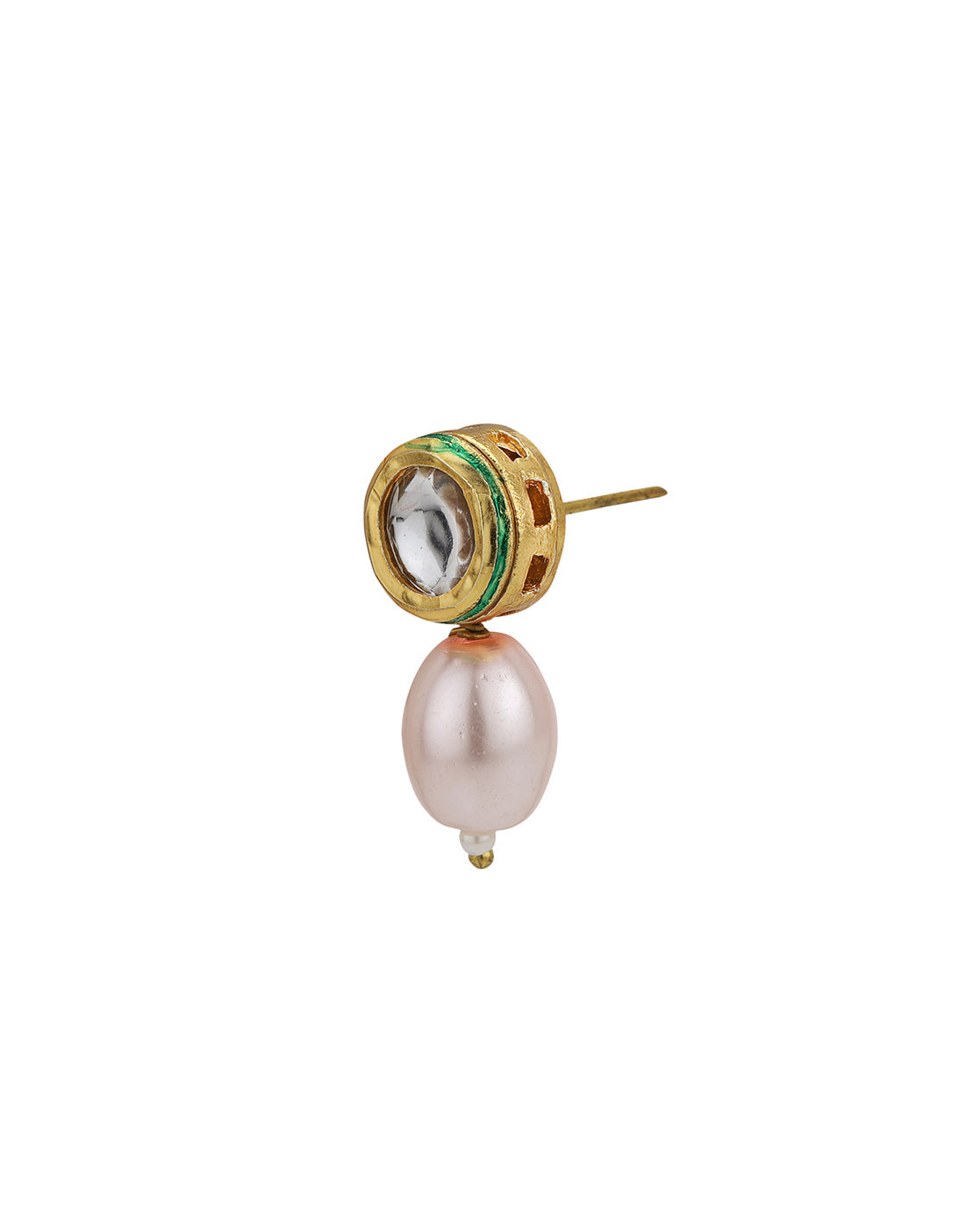 Gold Plated BabyPink Freshwater Pearl Beaded Jewellery Set