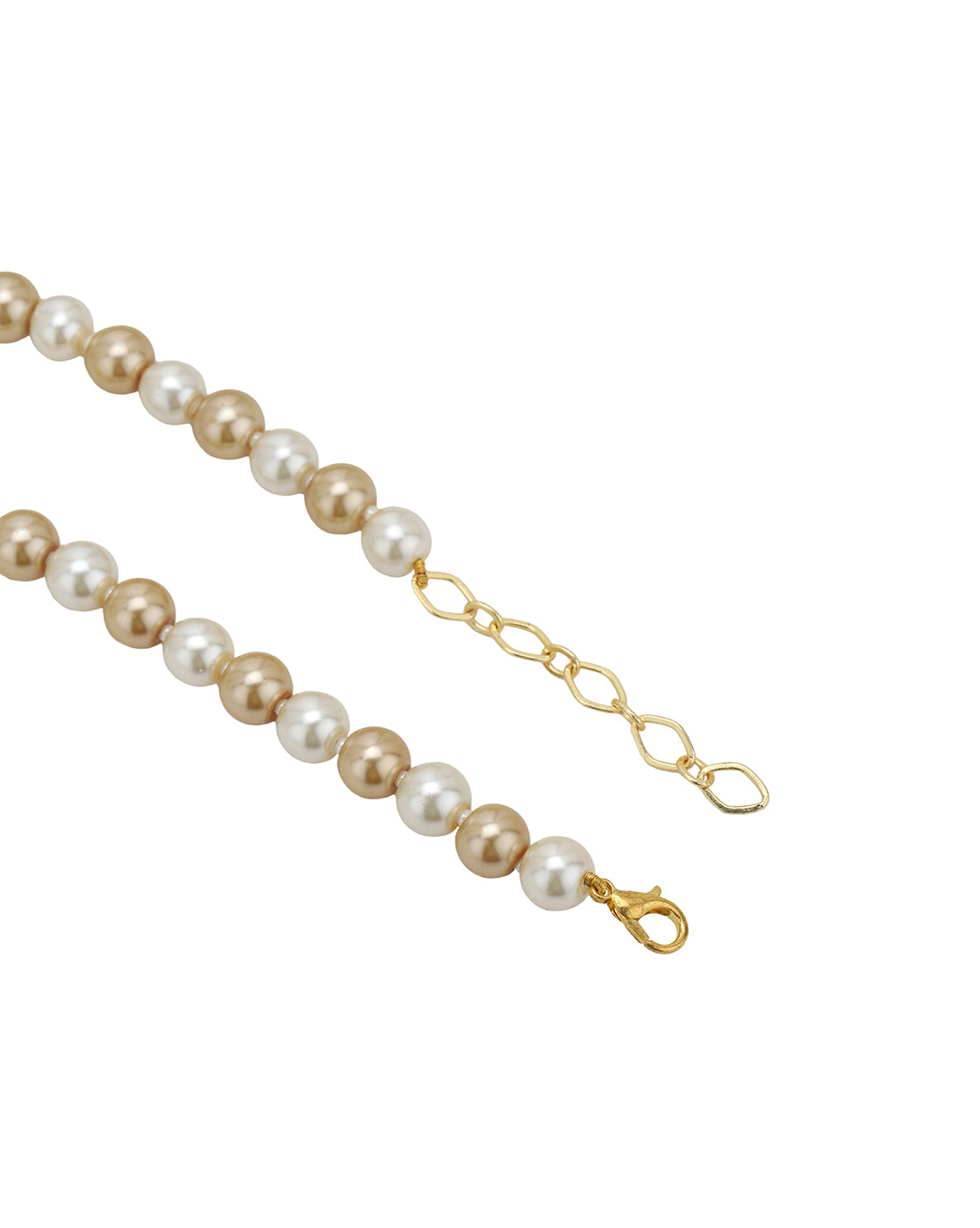 Gold Plated Multi Colour Pearl Beaded and CZ Jewellery Set