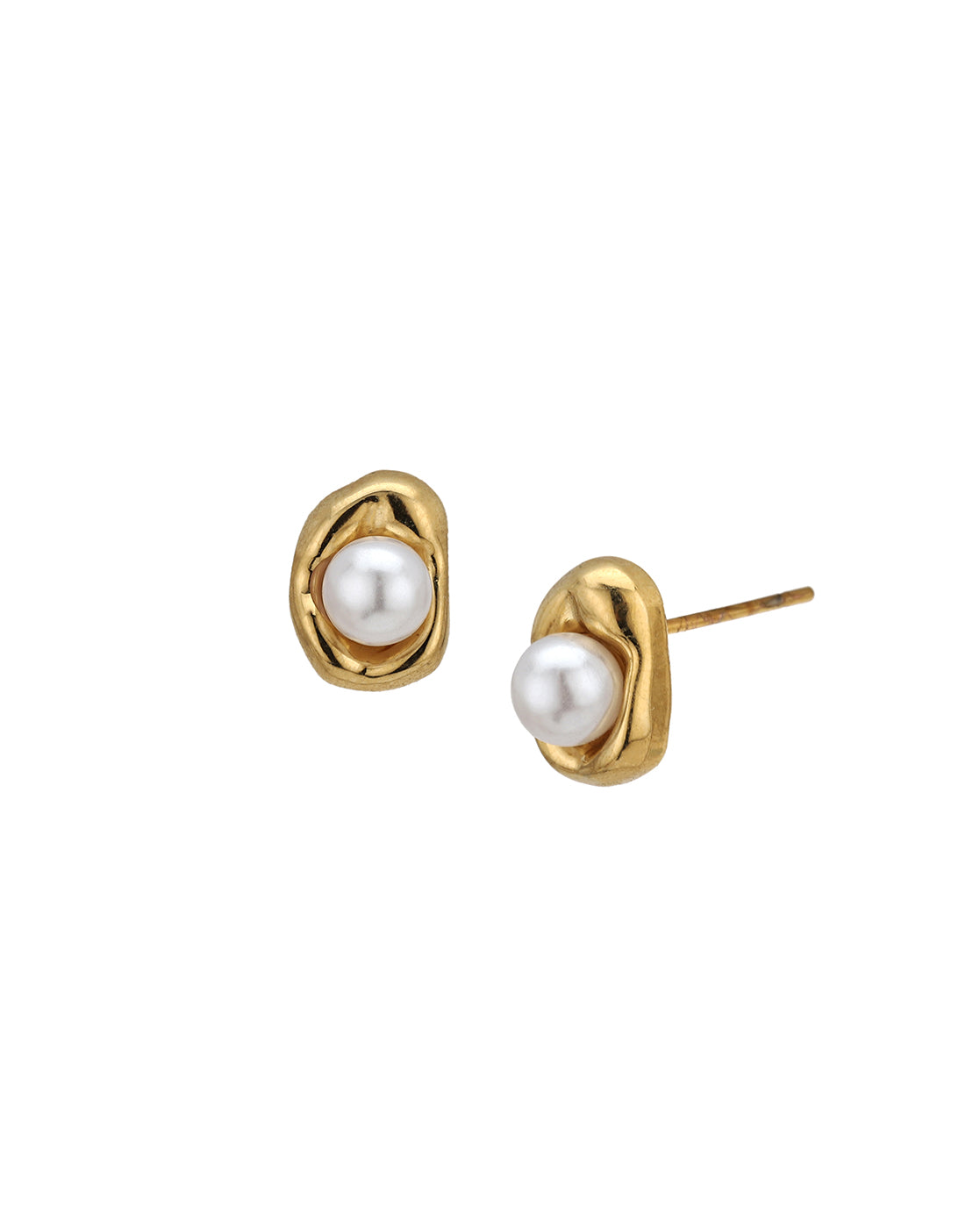 Gold Plated Freshwater Pearl Necklace and Earring Set