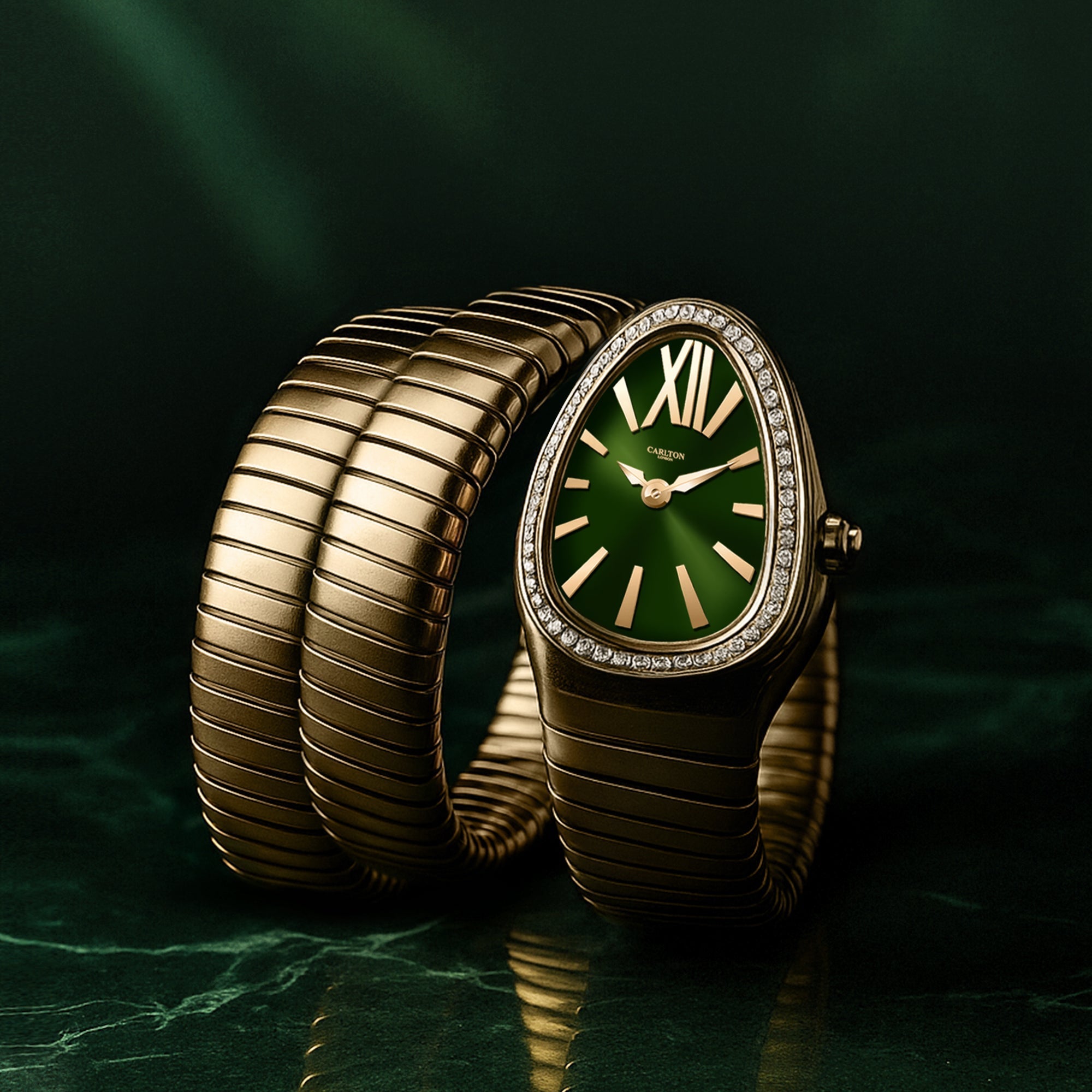 Carlton London Charmer Women Green Stainless Steel Analog Watch - CLW-SNK-A3GN