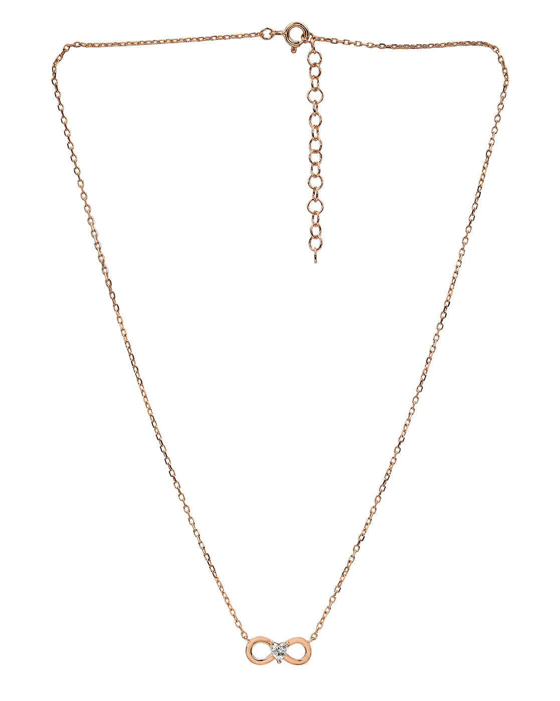 18kt Rose Gold Plated CZ Infinity & Heart Necklace
