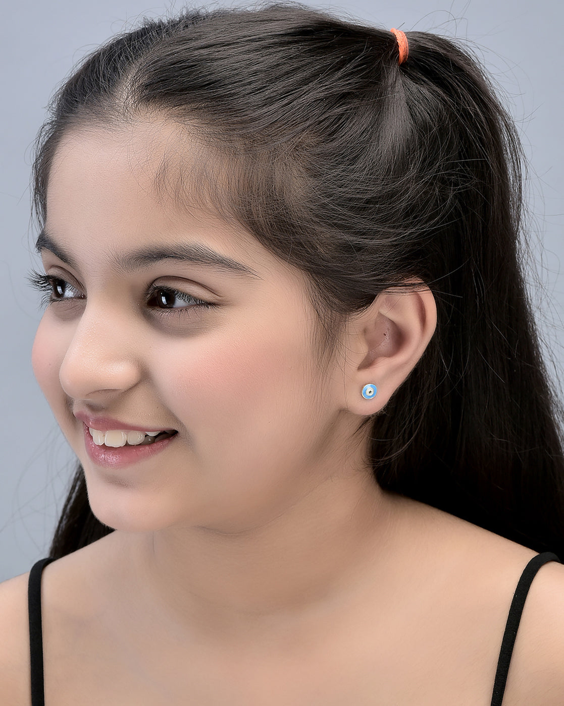 Set Of 2 18Kt Gold Plated With Enamel & Cz Stud Earring For Girls