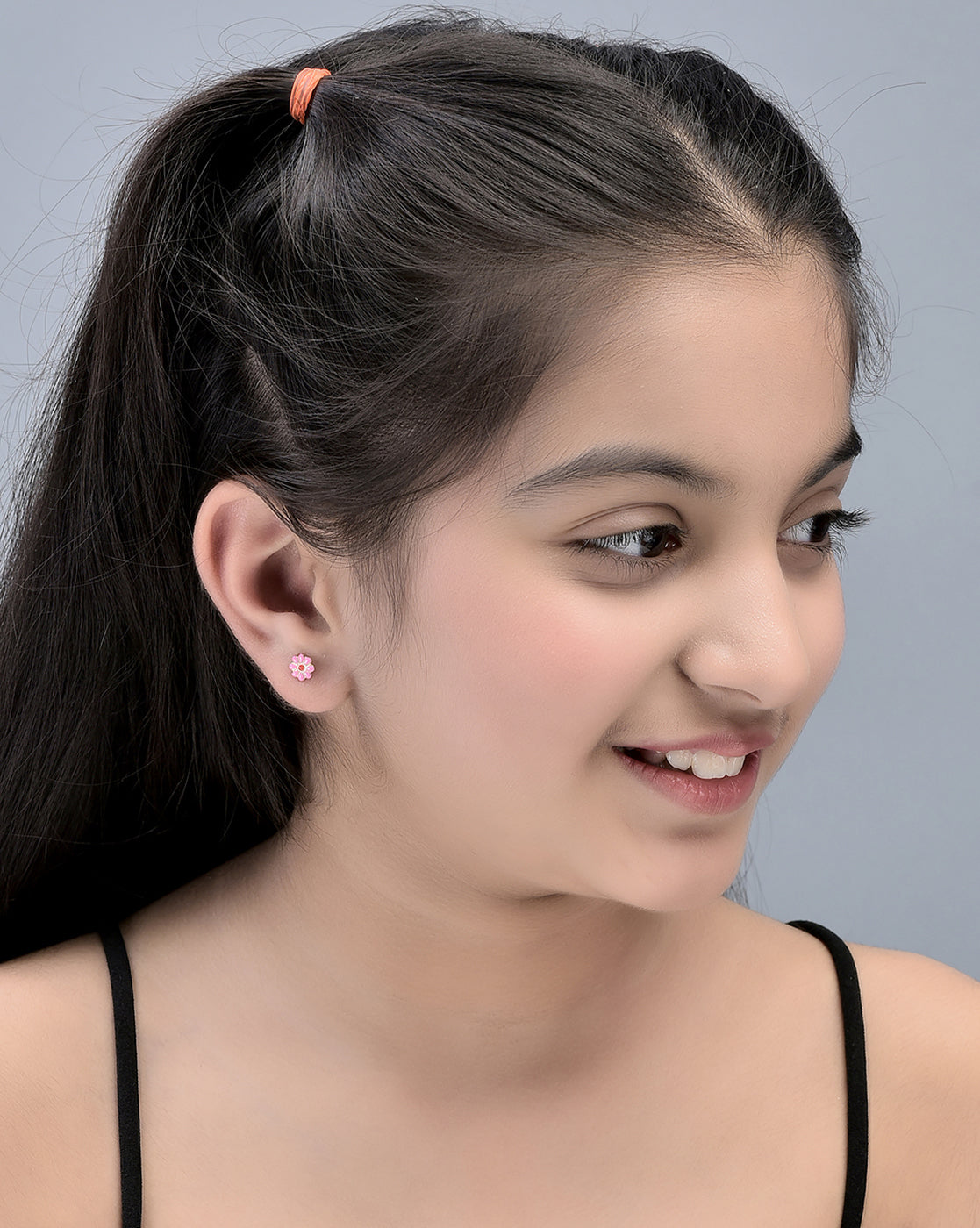 Set Of 2 18Kt Gold Plated With Enamel Stud Earring For Girls