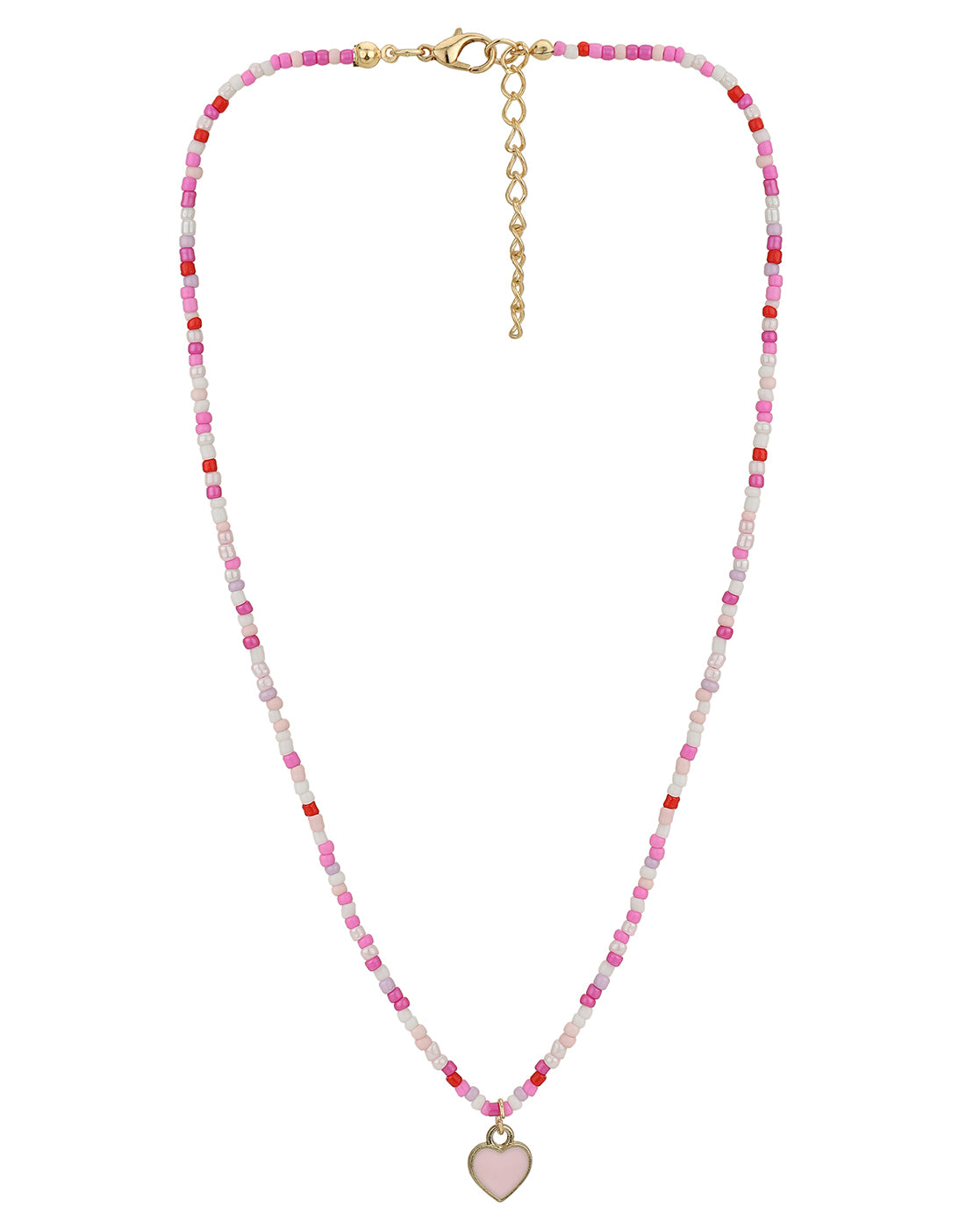 Set Of 2 Gold Plated With Enamel Heart & Butterfly Necklace For Girl