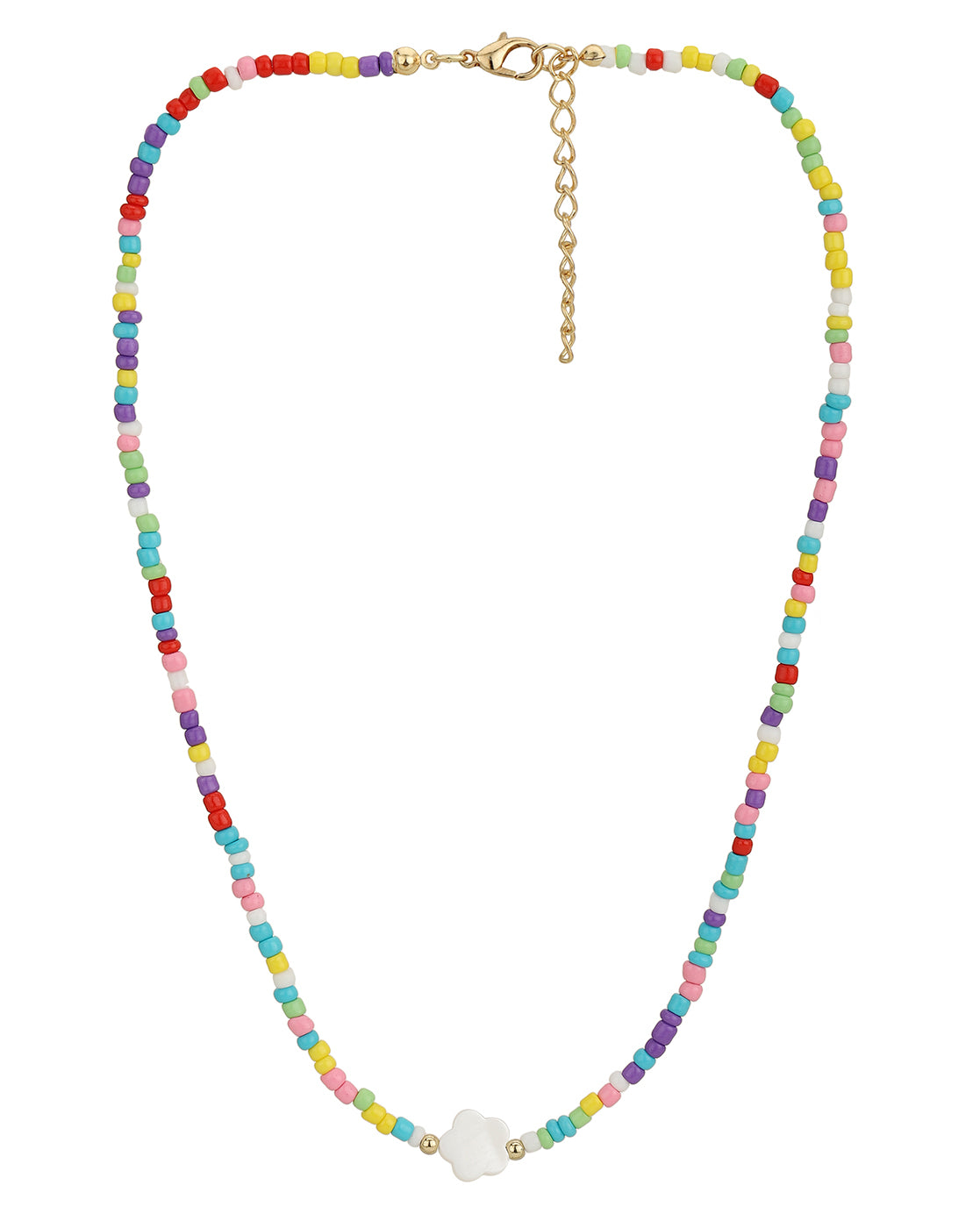 Set Of 2 Gold Plated With Glass Bead Neckalce For Girl