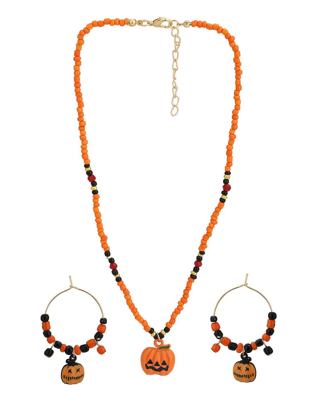 Gold Plated With Dangling Halloween Jewellery Set For Girl