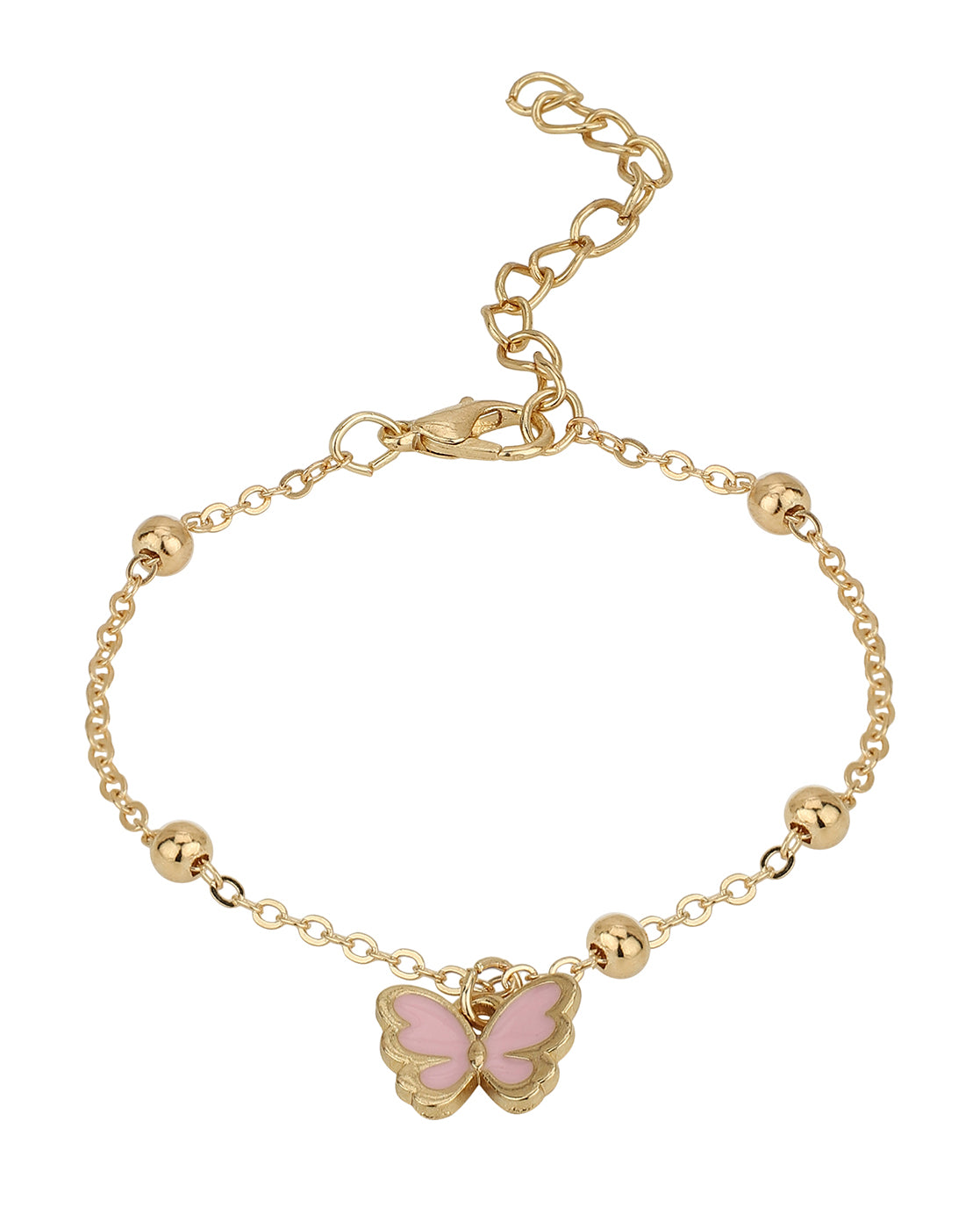 Set Of 3 Gold Plated With Cz & Enamel Bracelet Set For Girl
