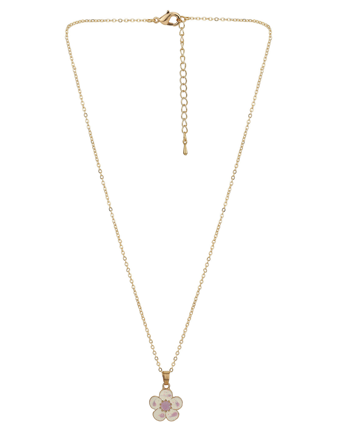 Gold Plated With Floral And Enamel Jewellery Set For Girl