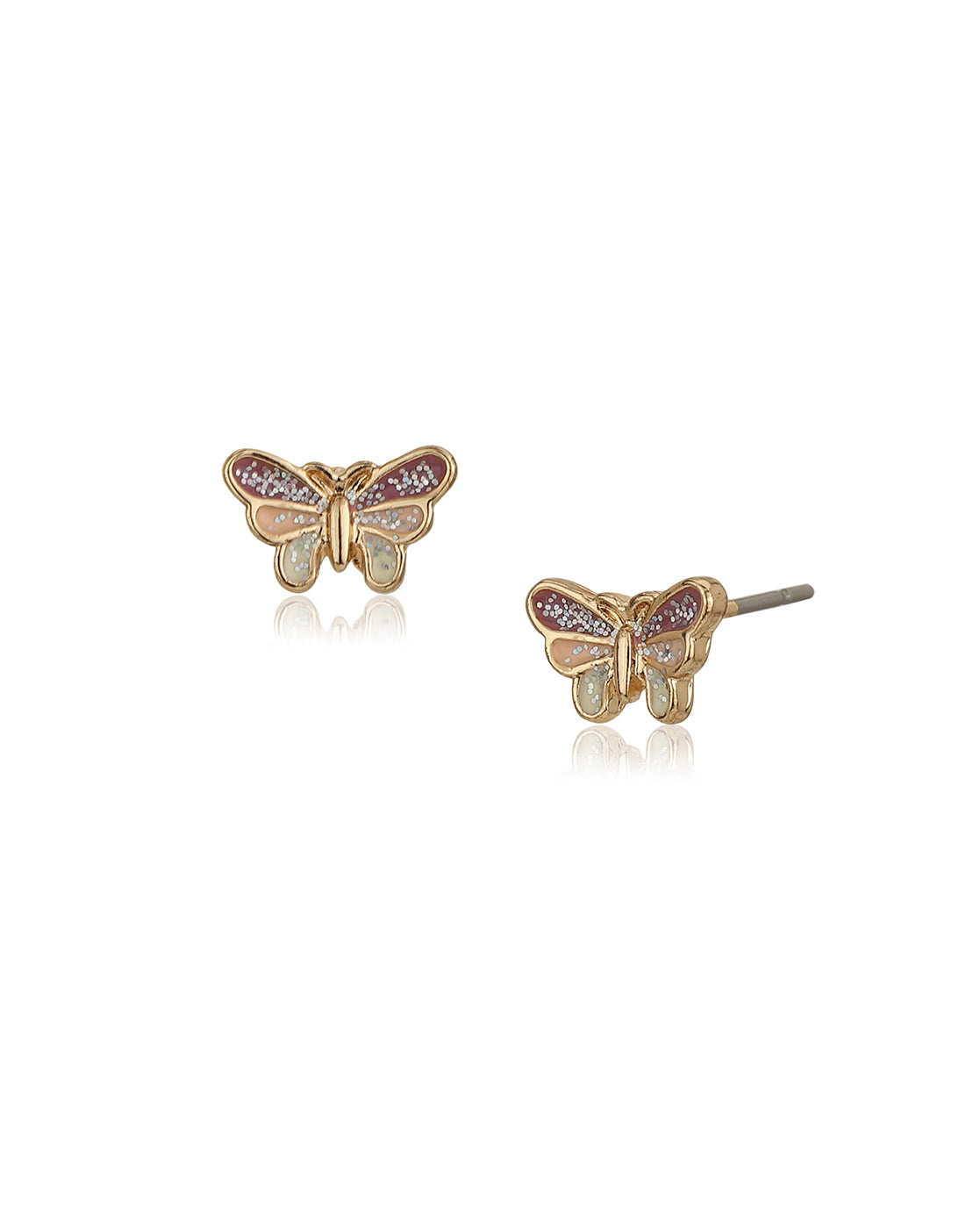 Gold Plated With Enamel And Butterfly Petite Jewellery Set For Girl