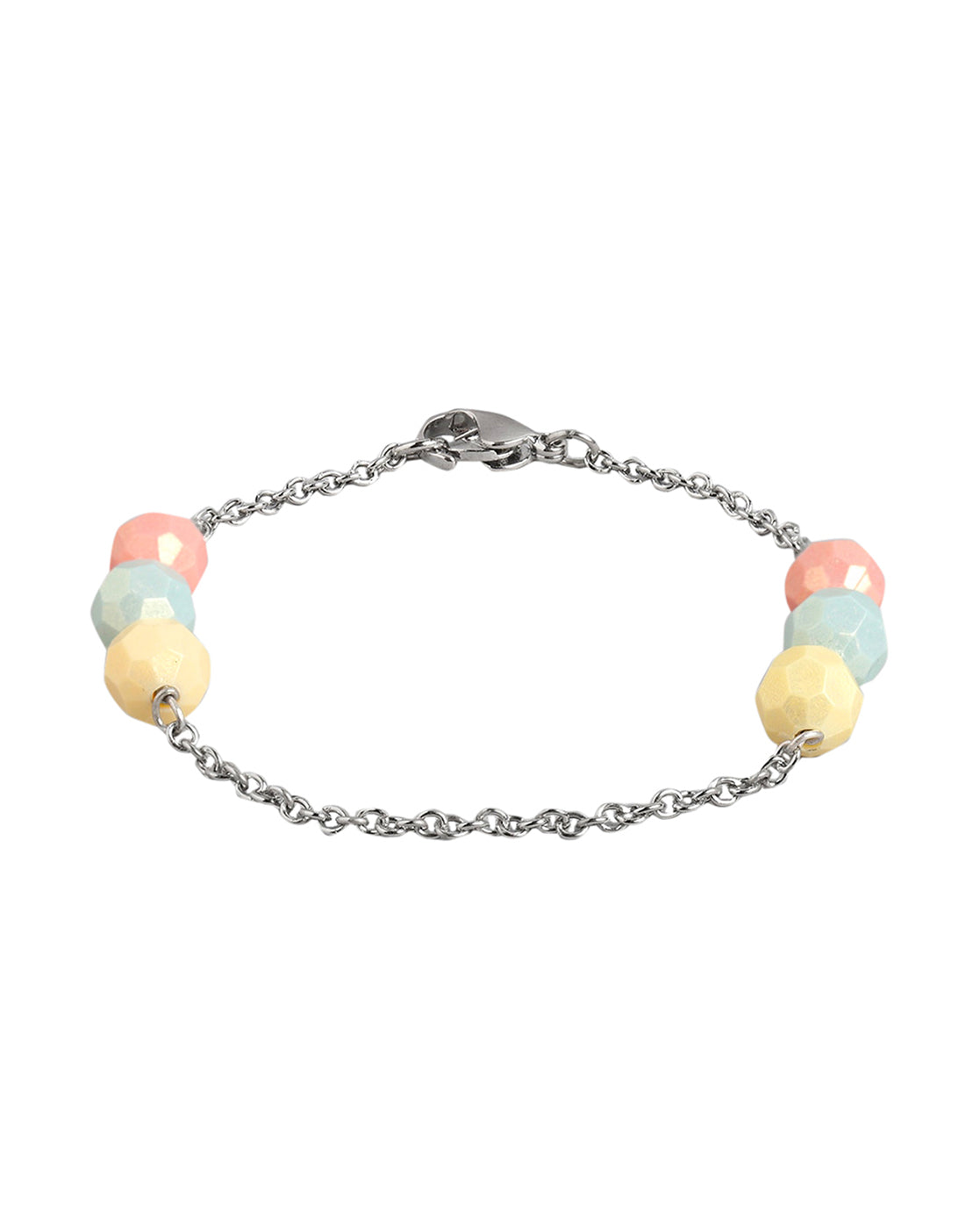 Silver Plated with Multicolor Faceted beads Fancy Jewellery Set for girl