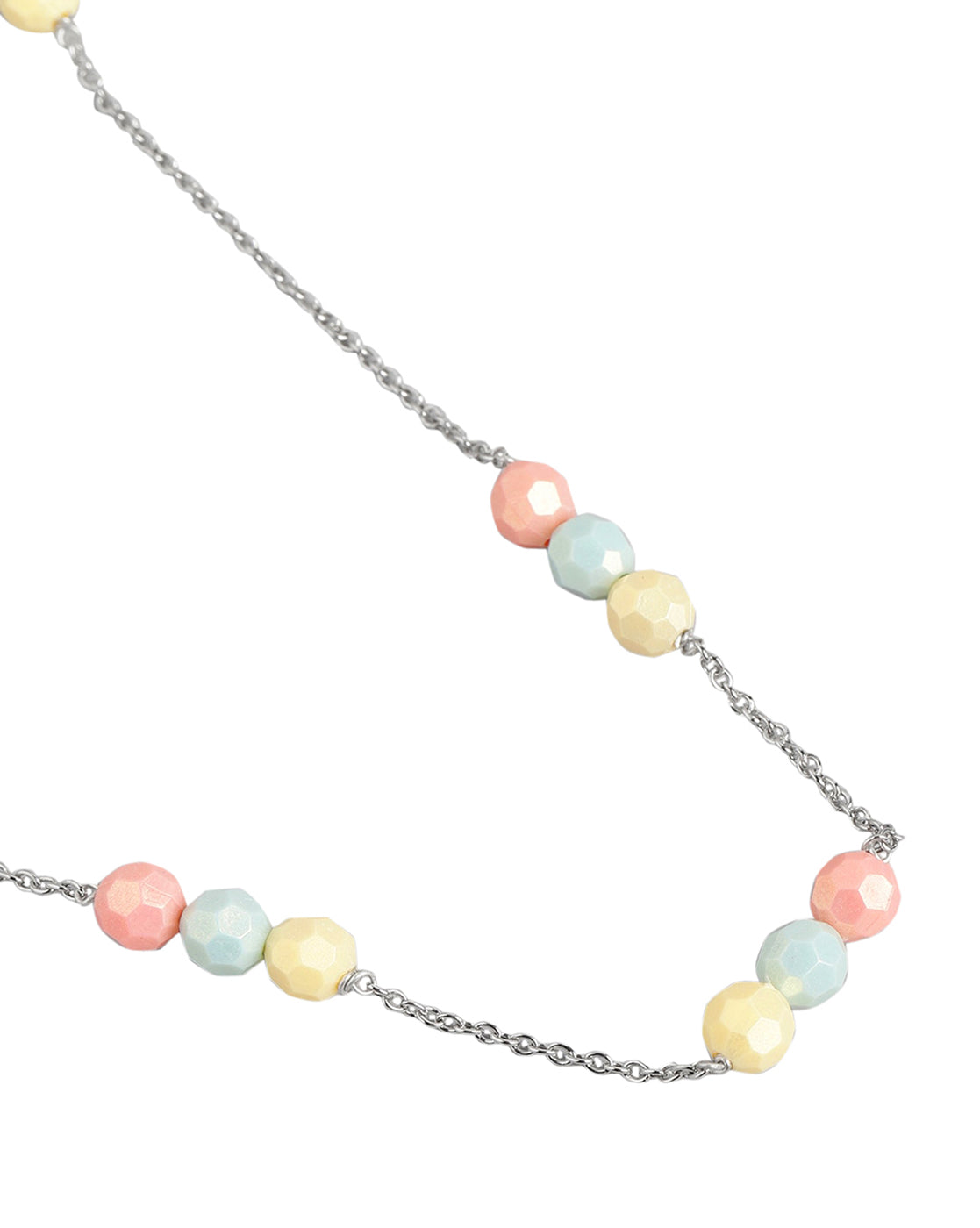 Silver Plated with Multicolor Faceted beads Fancy Jewellery Set for girl