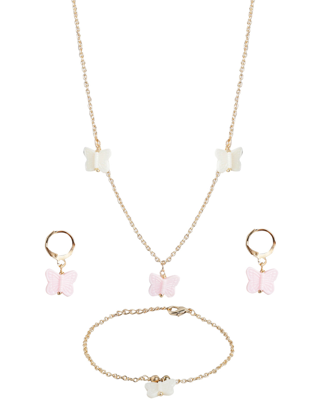 Gold Plated with Butterfly Charming Jewellery set for girl
