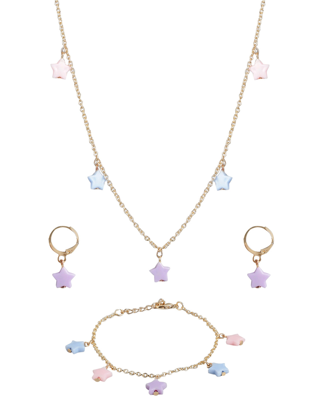 Gold Plated with Star Beads Fancy Jewellery Set for girl