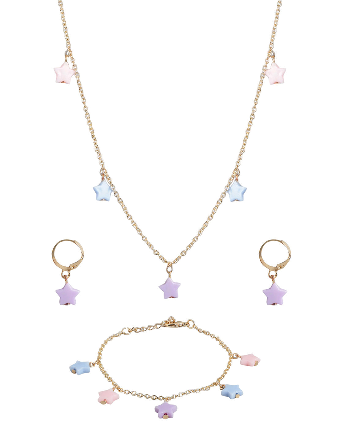 Gold Plated with Star Beads Fancy Jewellery Set for girl