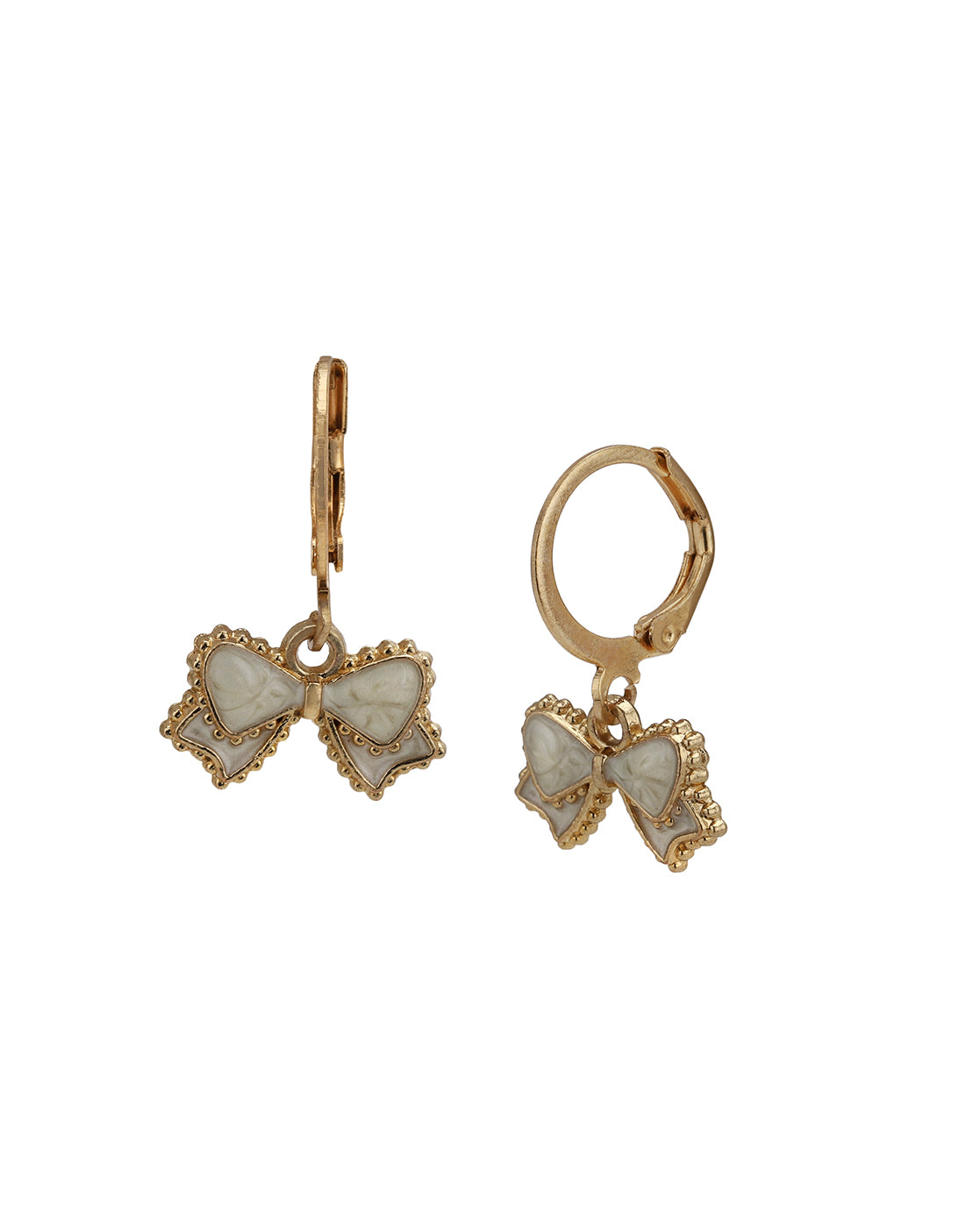 Gold Plated Colorful Beads Pearl and Dangling Bow Enamel Jewellery Set for Girl